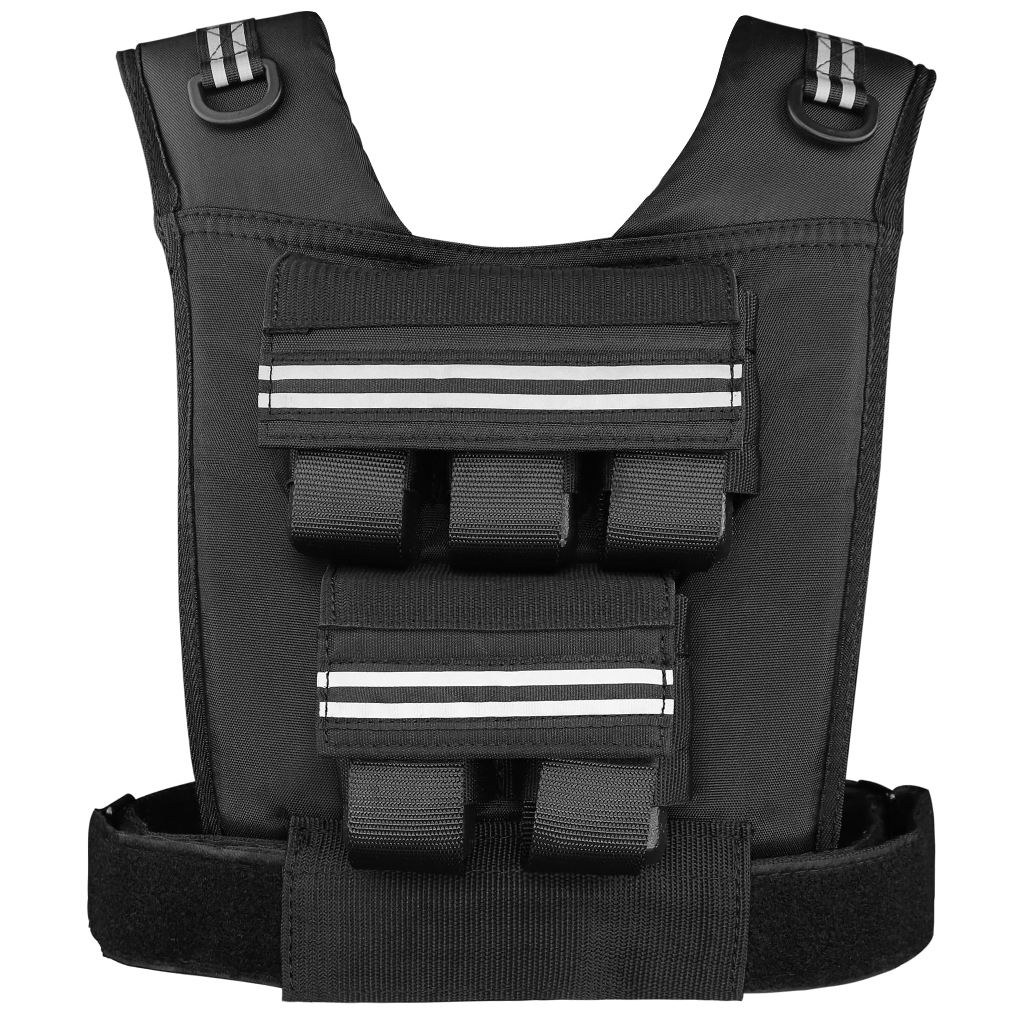 Amonax Gilet Lesté 10kg / 20kg / 30kg, Gilet Lesté Réglable pour Hommes et Femmes avec Éléments Réfléchissants, Weighted Vest pour l’Entraînement Fitness, la Marche et le Renforcement Musculaire