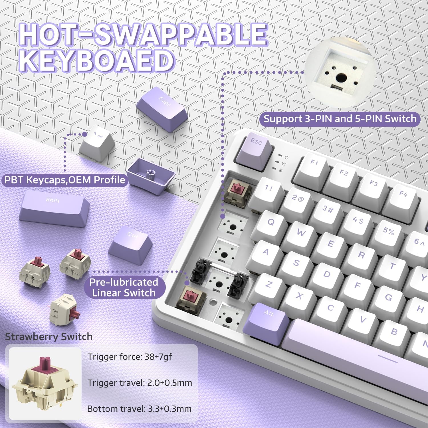 ATTACK SHARK X87 Hot Swappable Keyboard