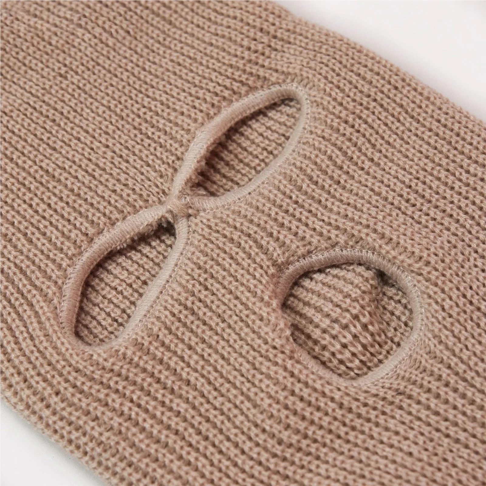 2Pcs Ski Mask Windproof Full Face Knit Hats Ski Mask Men Warm Winter Hats Knitted 3 Holes Ski Mask(Coffee)