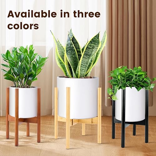 Miniatura 4 de Soporte para plantas de interior - Soporte de bambú esquinero para plantas de espacios pequeños, ajustable de 8 a 12 pulgadas, soporte de maceta