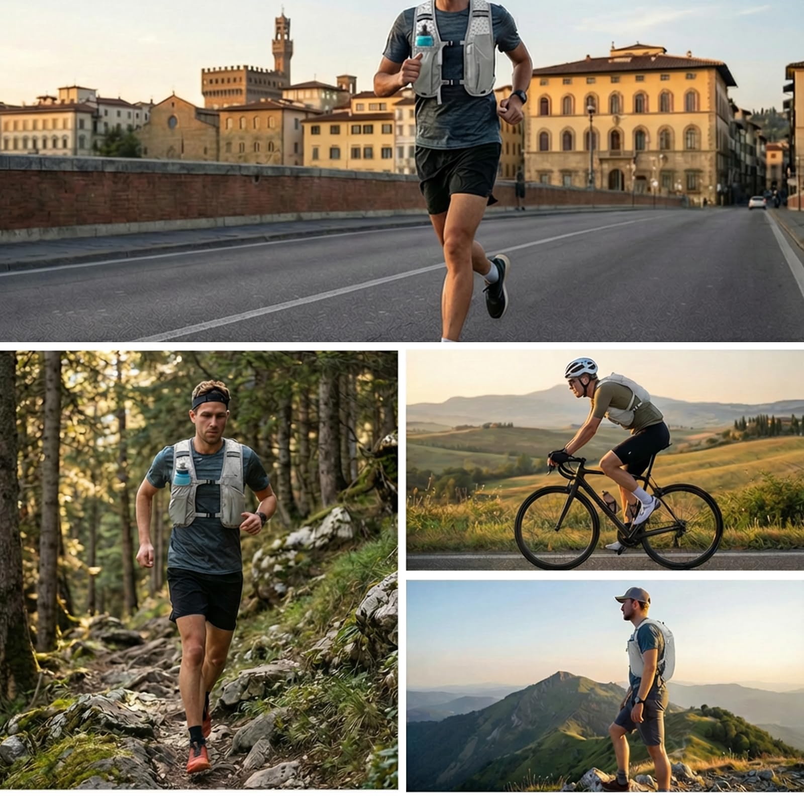 Chaleco de Hidratación para Running Mochila Trail Ultraligera con Bolsillo para Móvil y Correas Reflectantes