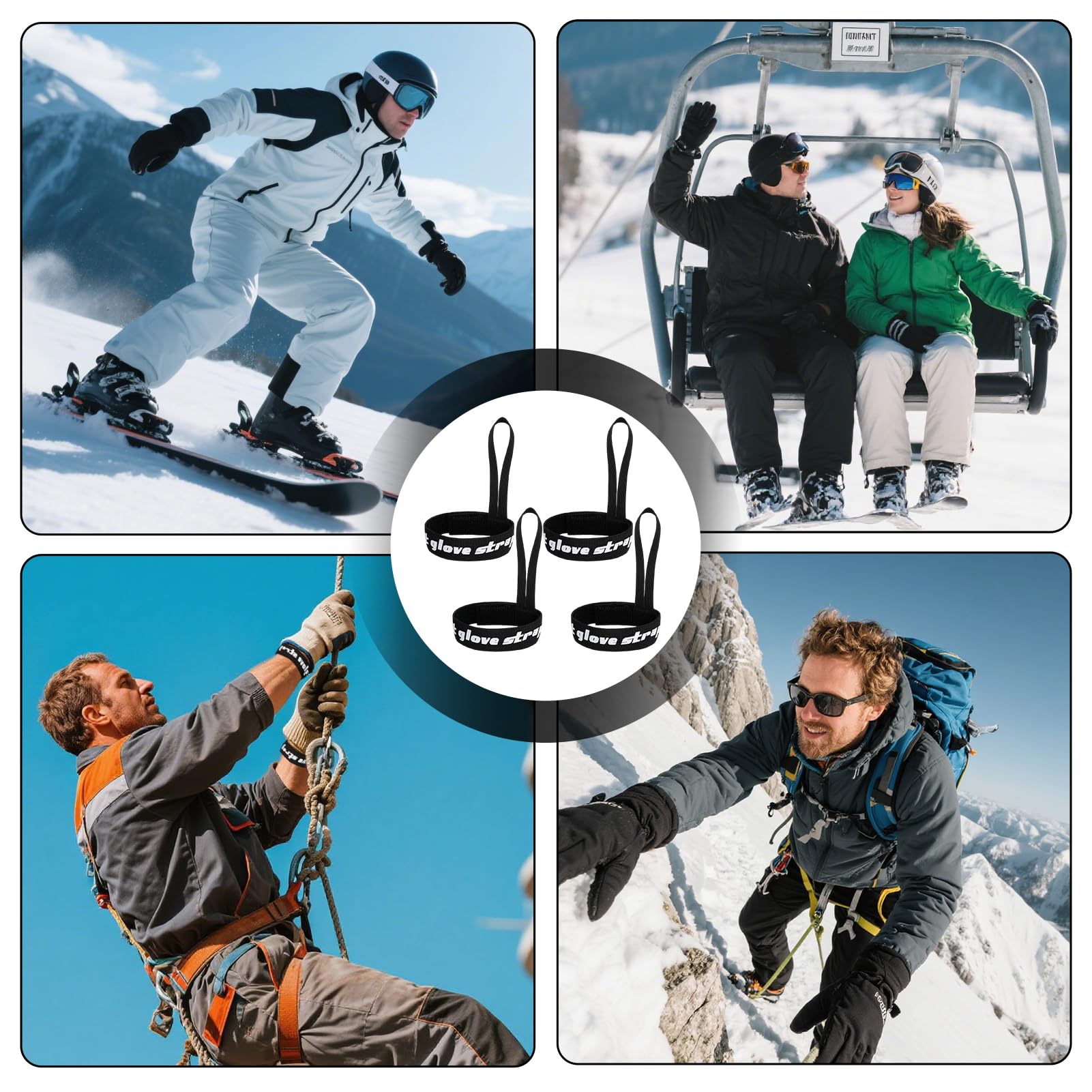 WQNNQW 4 Stck Handschuh Schlaufen, Handschuh Band,Ski Zubehr,Snowboard  Handschuh Leine Fr Skifahren - Outdoor Sport Hngende Handschuhe Ski Sport  Im Freien Zubehr : Amazon.de: Sport & Freizeit