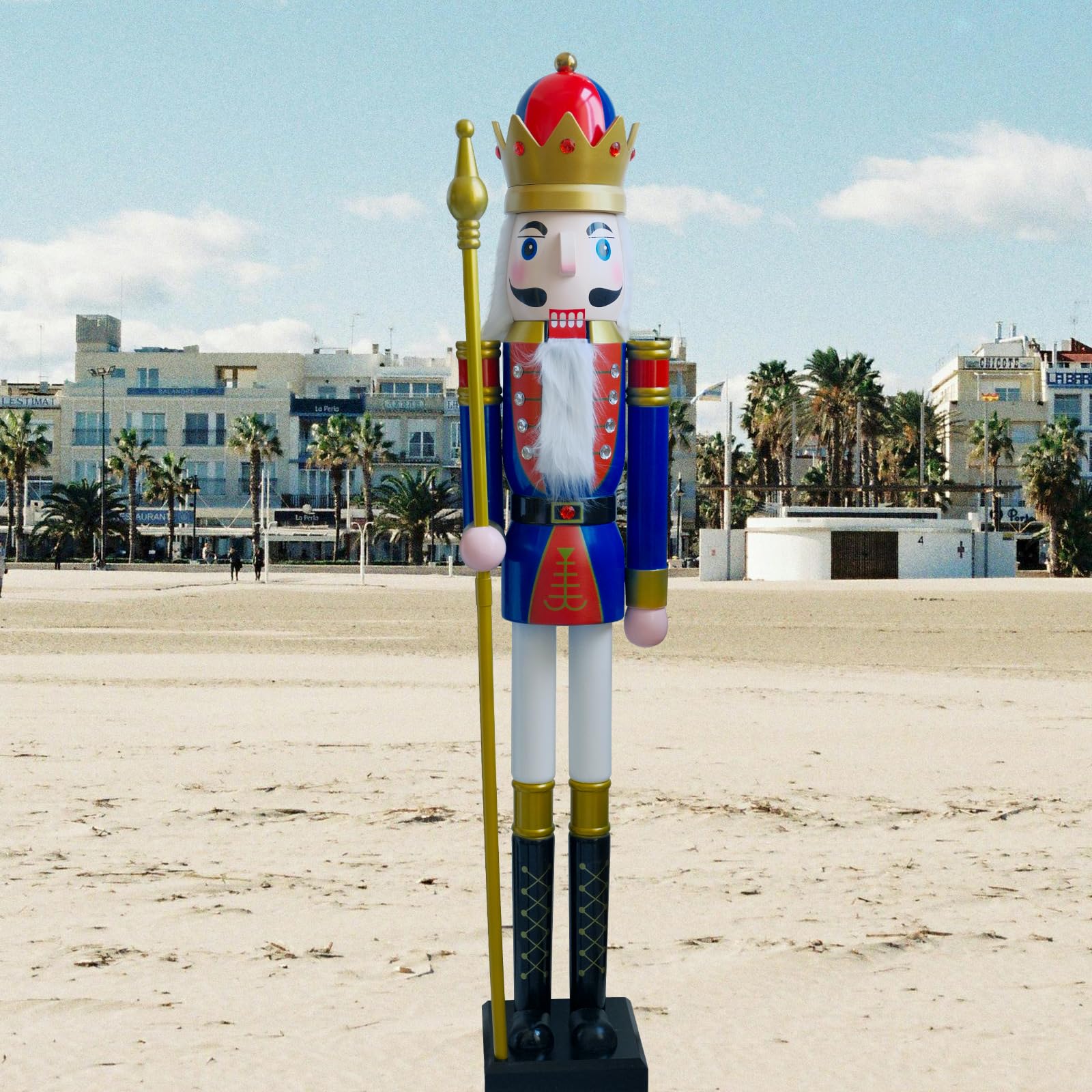 格安 送料込み 巨大！。ECOM-CDL 152cm 木製くるみ割り人形 キング 格安 送料込み 巨大！。ECOM-CDL 152cm 木製くるみ割り人形 キング