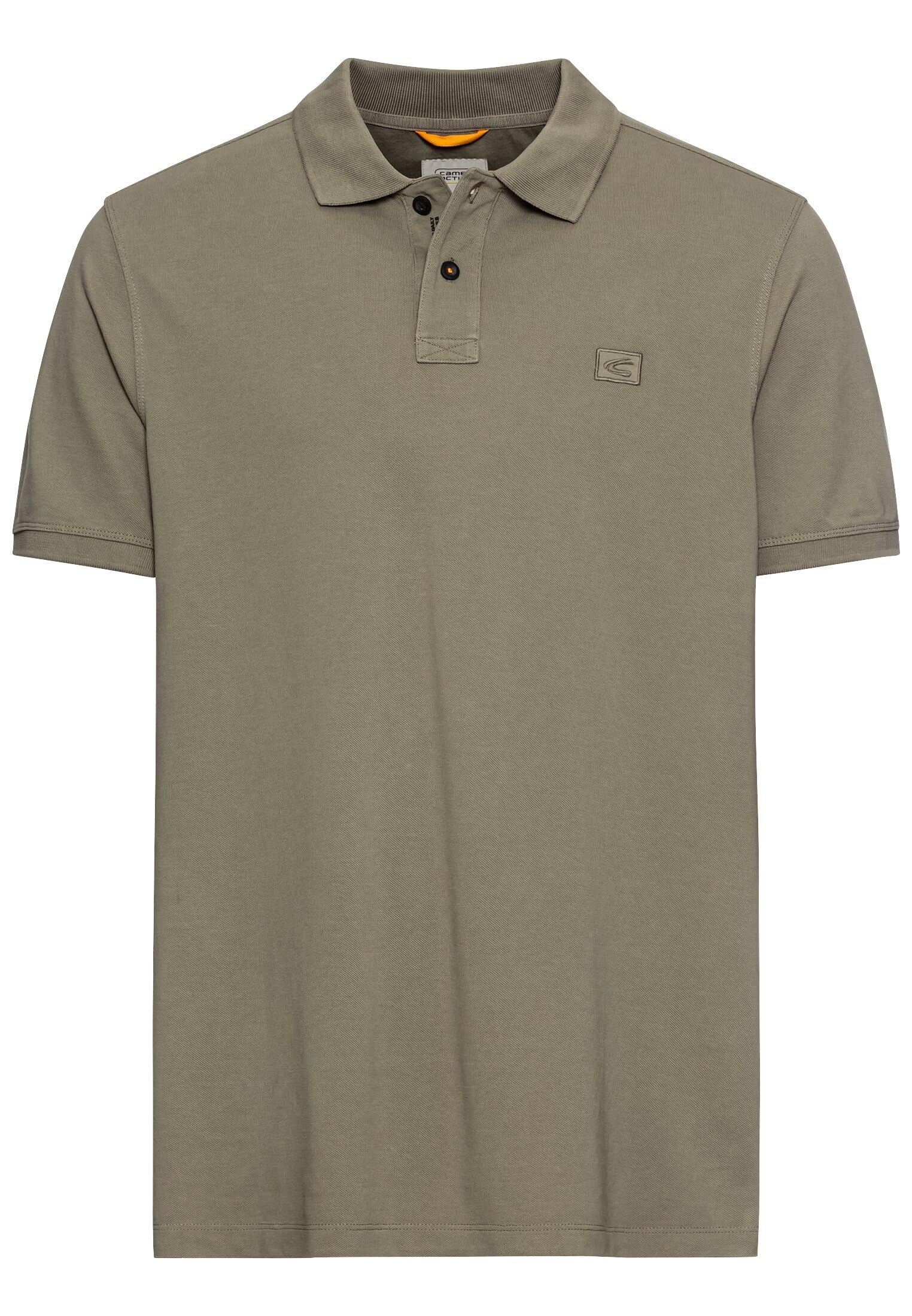 camel active Męska koszulka polo z rękawami do łokci z czystej bawełny, khaki, XXL