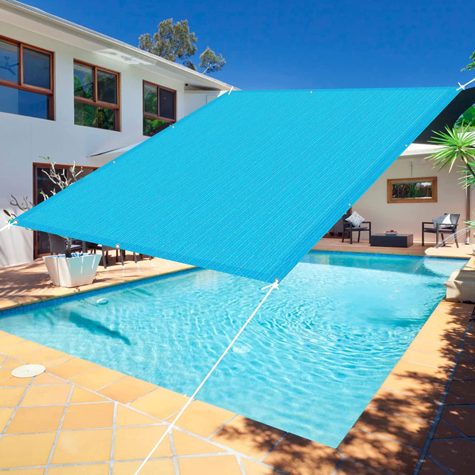 GLDYTVF Garden Pergola Sun Shade Canopy 3.6 x 3.8m 95% UV Block Tear Resistant Easy Install Blue