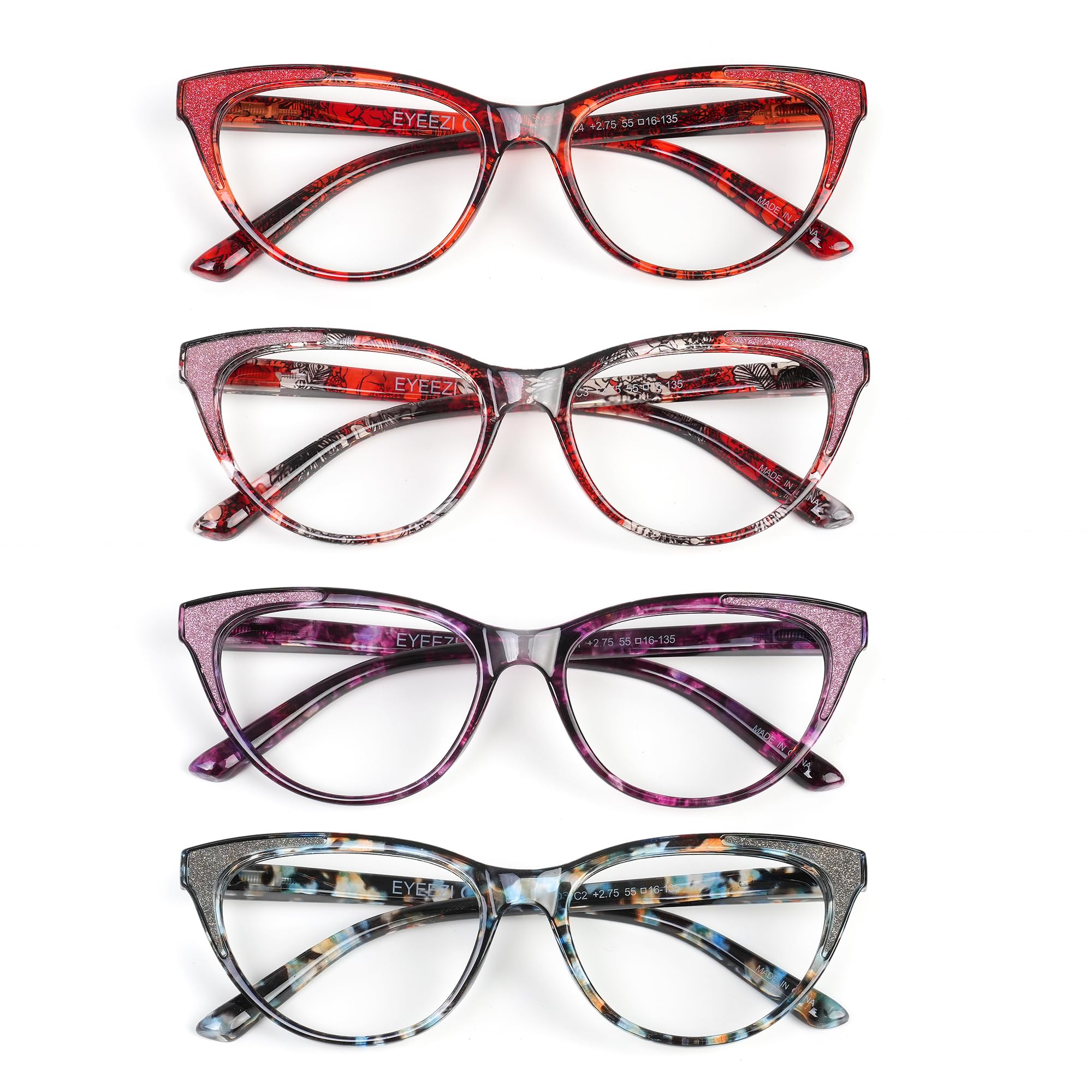 Amazon.com: eyeezi Reading Glasses for Women 4 Pack Blue Light