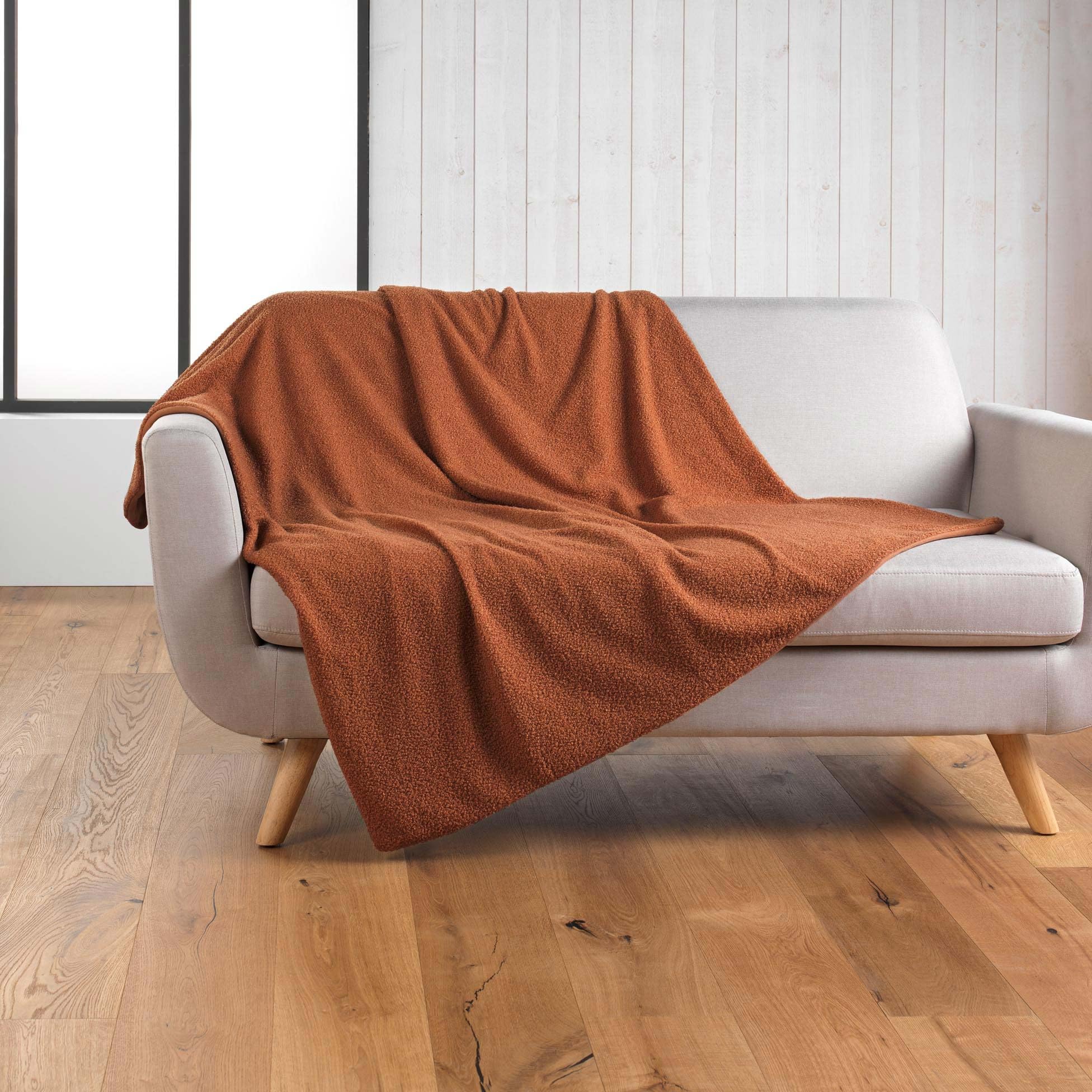 Douceur d'Intérieur Wooly - Manta, 180 x 220 cm, Terracota, de Rizo, Lisa
