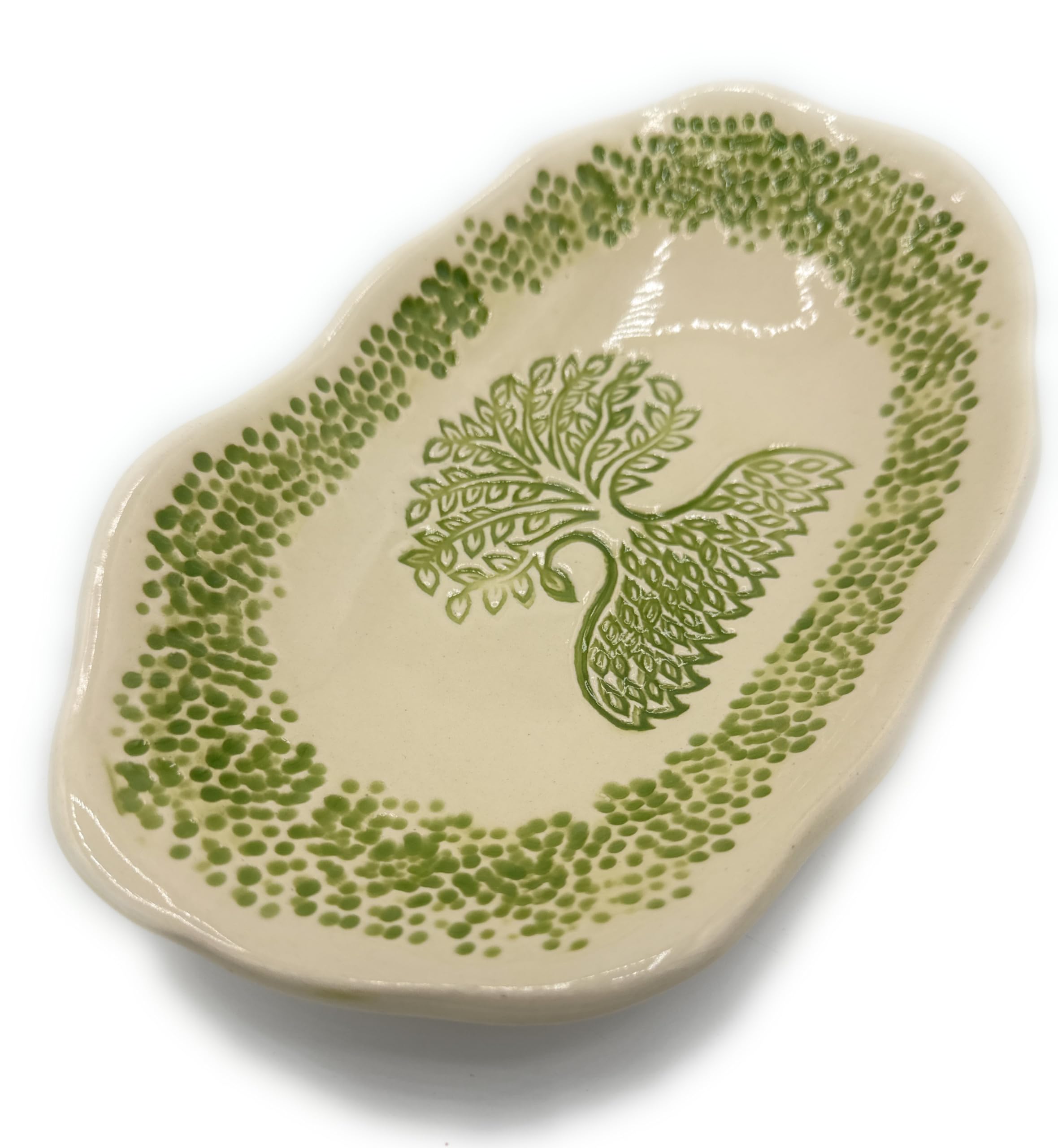 Tree of Life Oval Tray, Handmade in USA, Pottery 9th Anniversary Gift