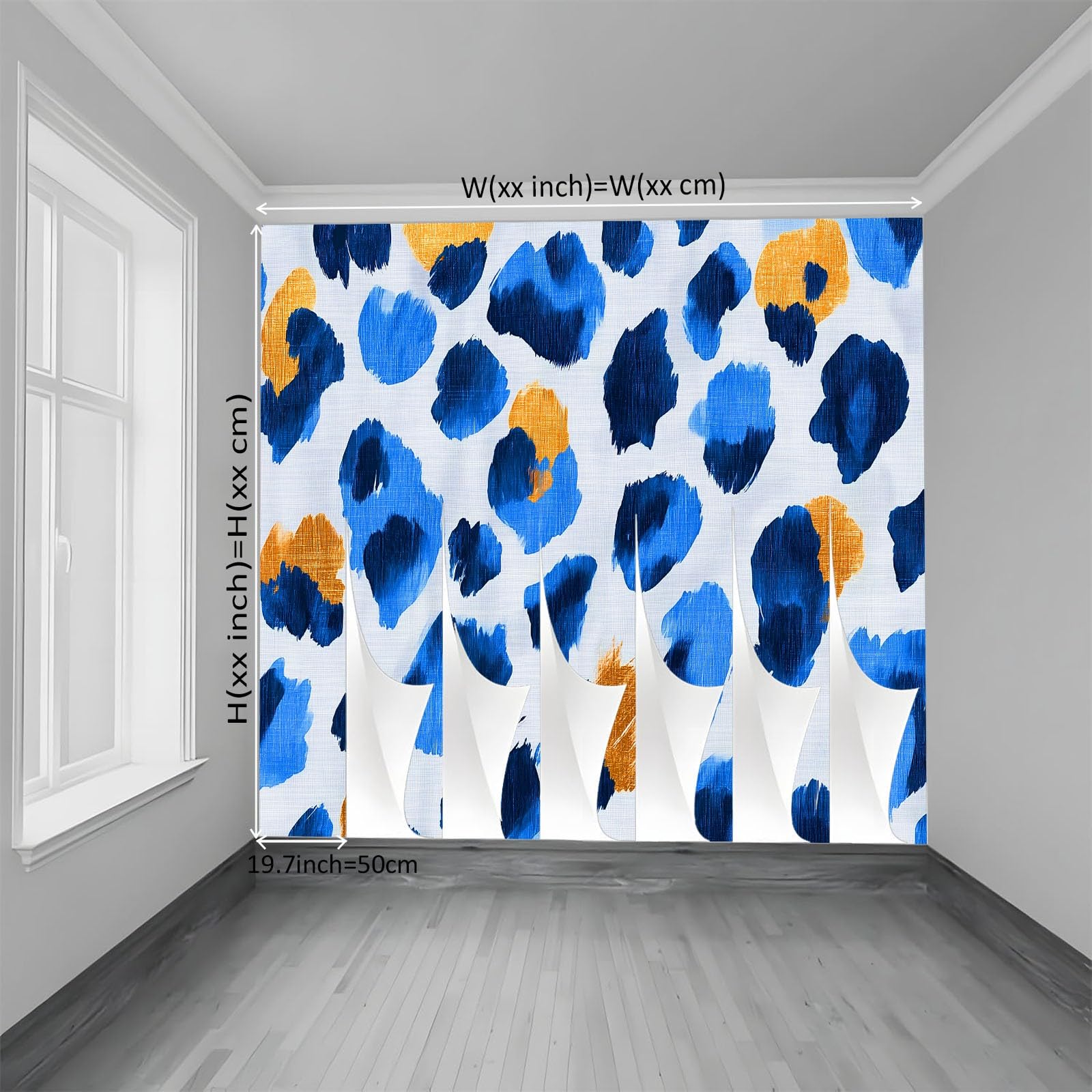 Fototapeta 3D Olej Niebieski Farba Druk Lampart Fototapeta, Tradycyjna Sztuka Ścienna Włóknina Ścienna Nowoczesna Dekoracyjna Plakat 250 x 175 cm Do Salonu