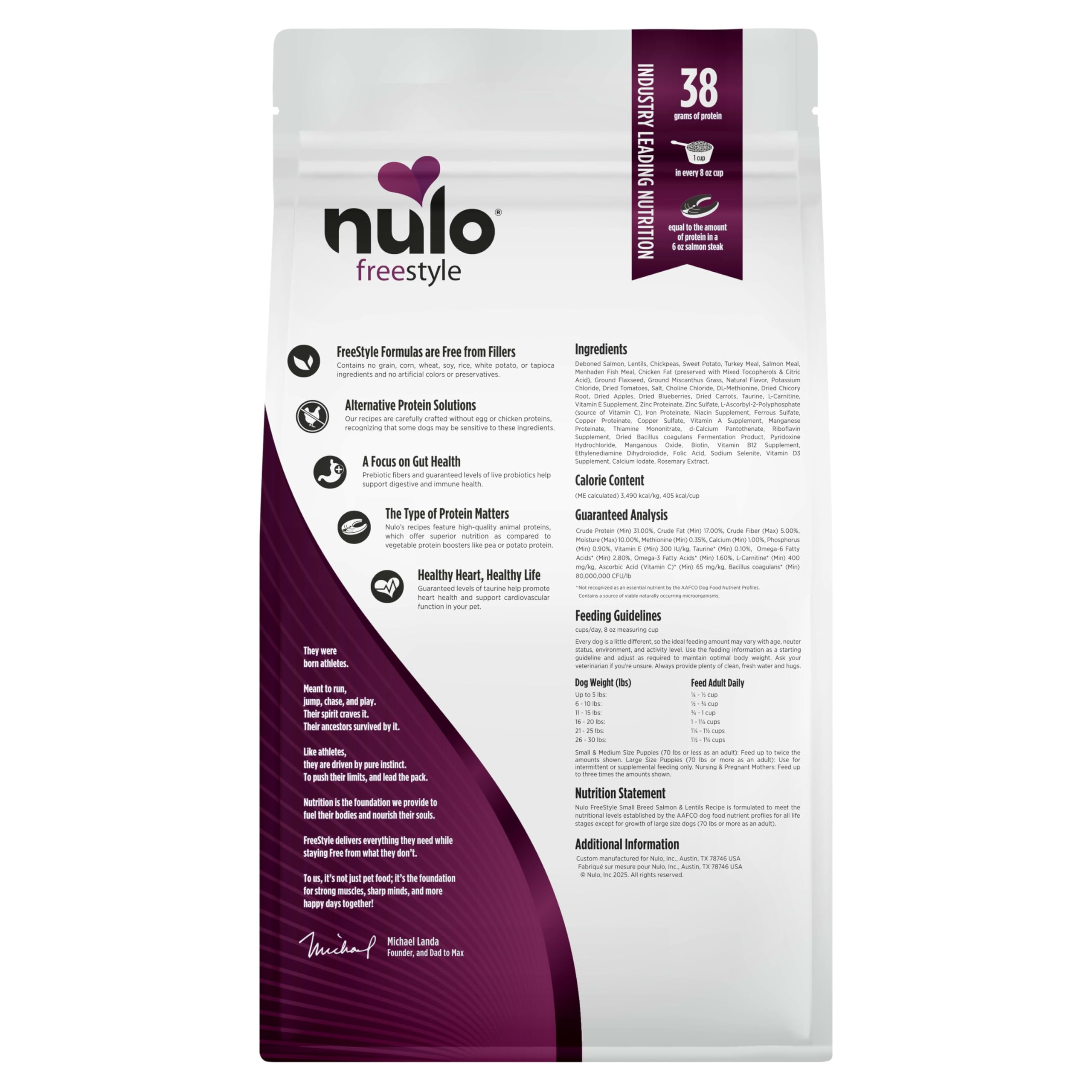 Nulo Freestyle Hundefutter für kleine Rassen, hochwertiges Trockenfutter für Erwachsene und Welpen, getreidefrei, kleineres Trockenfutter, mit BC30 Probiotikum für gesunde Verdauung