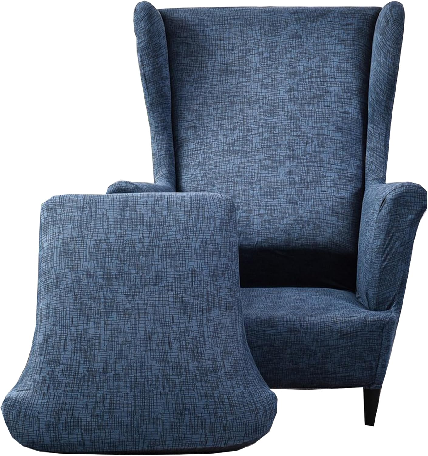 CRFATOP Printed Wing Chair Slipcovers 2 Piece Stretch Wingback Chair Cover Spandex Fabric Wingback Armchair Covers with Elastic Bottom for Living Room Bedroom Wingback Chair,A02 Color A02