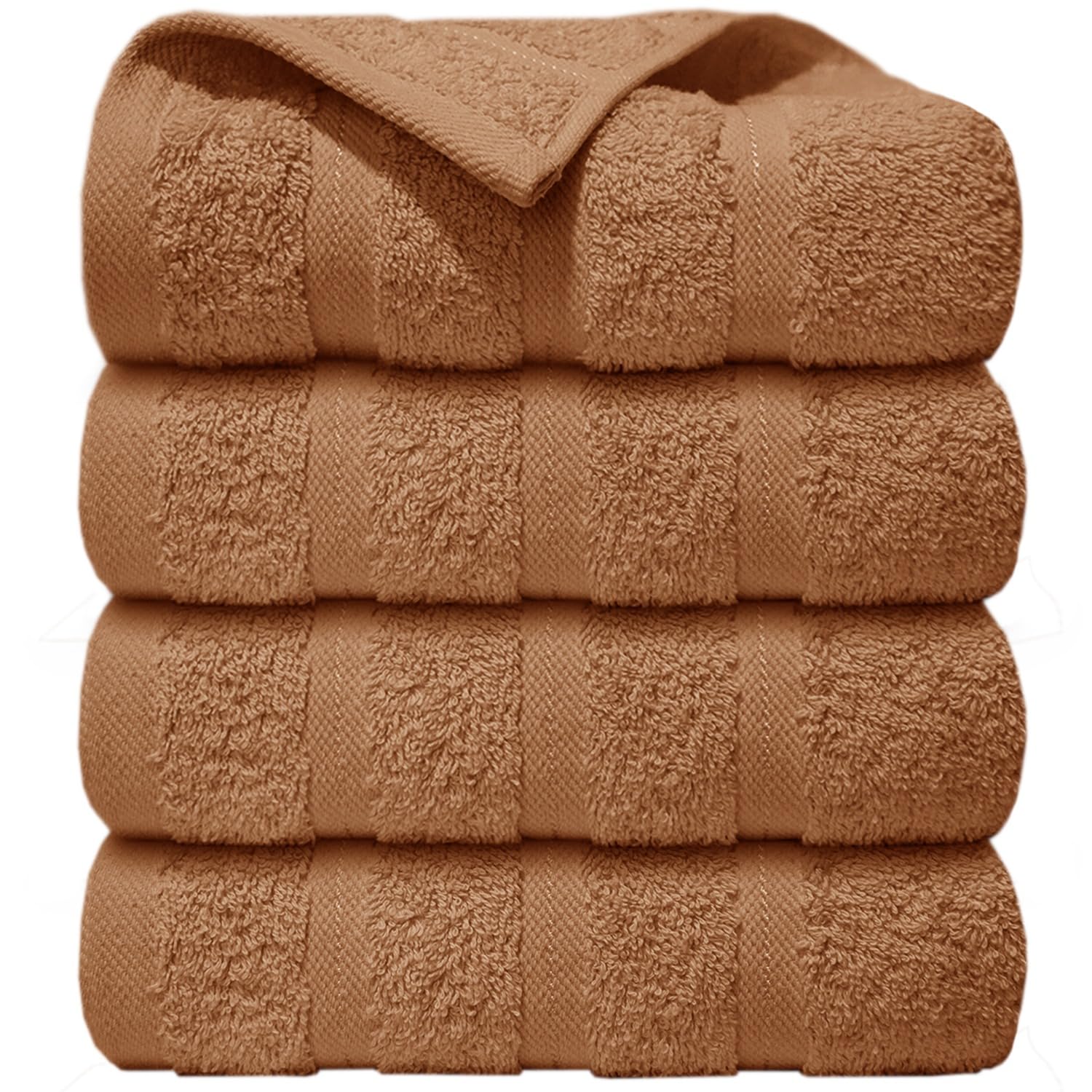 ZZZMRH Premium Quality 4 Truffle Cotton Hand Towels Set (50x90 CM) Super Soft for Gym, Spa & Pool