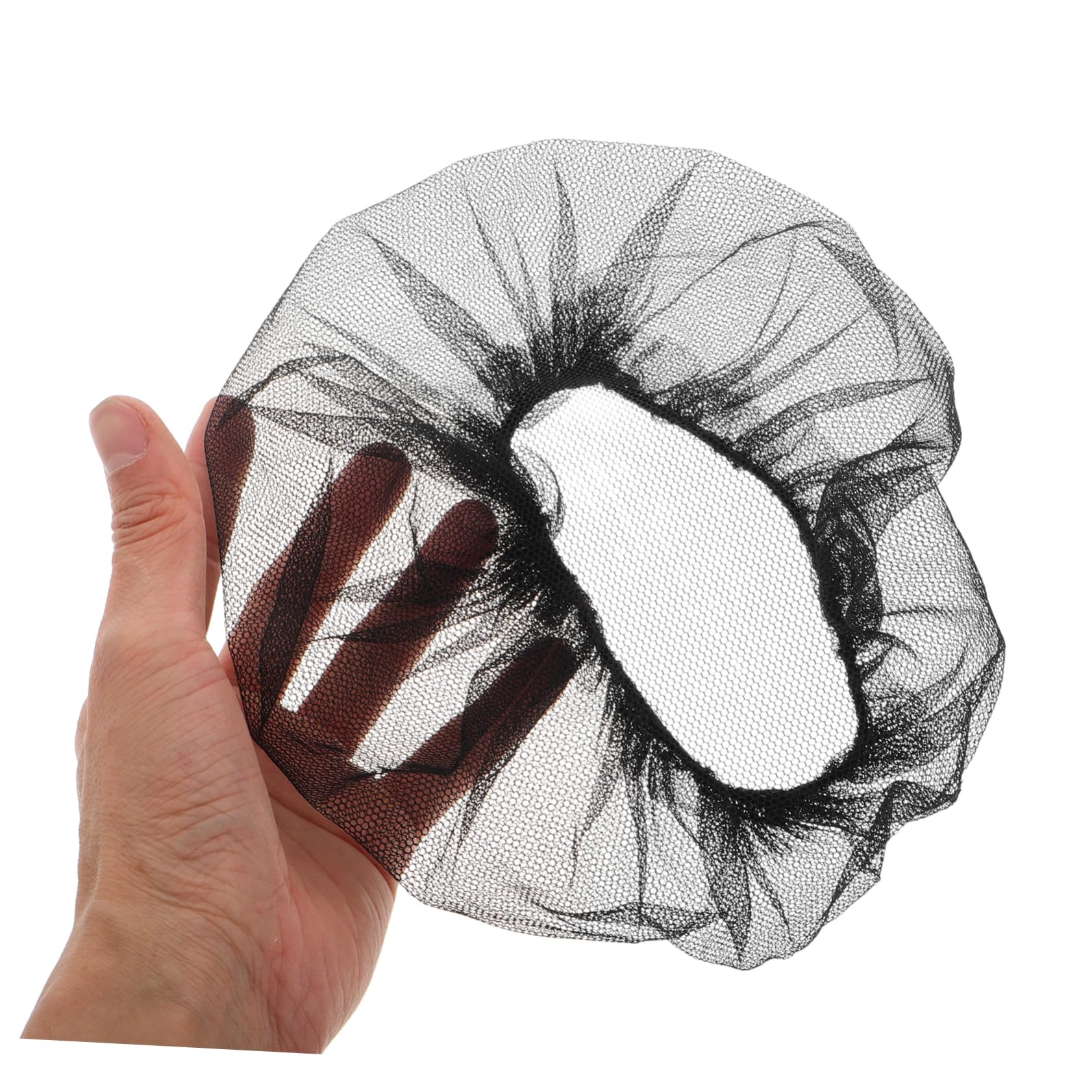 WOONEKY Nylon Haarnetz Schwarz 50 Stück, Elastisch für Küche und Haarschutz