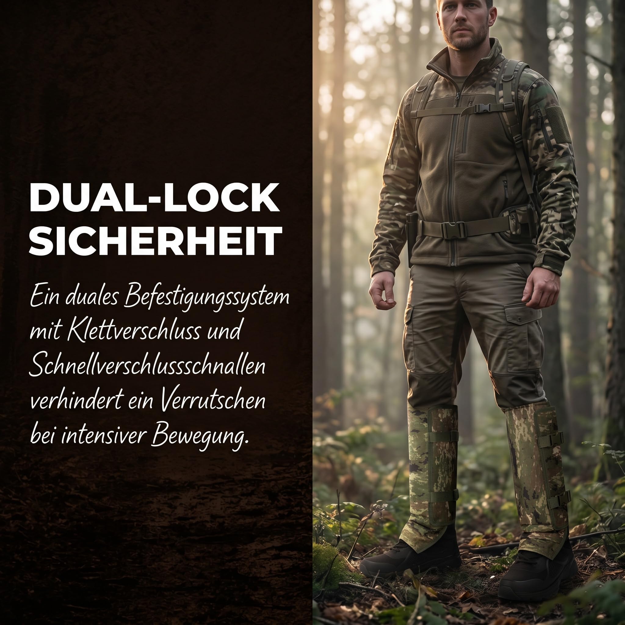 Retrowave Gamaschen Wandern Kurz, Outdoor Schutzgamaschen in Camouflage, Snake Bite Protection for Lower Legs, Schutz vor Dornen, Schlangen und Gestrüpp