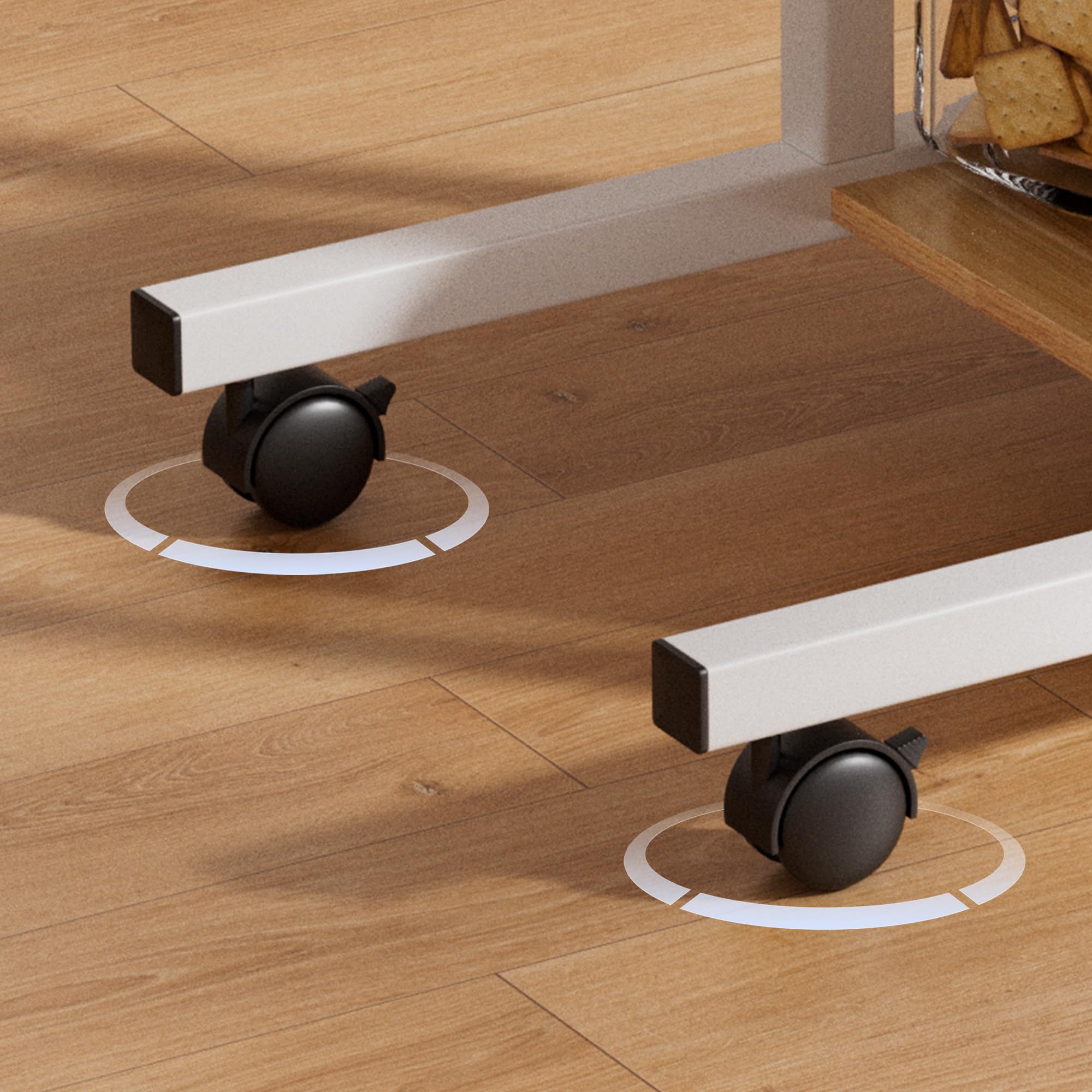 Tavolino mobile per letto a 3 strati, regolabile in altezza, con ruote, stabile, per letto, divano, scrivania, per casa, ufficio, camera da letto, soggiorno