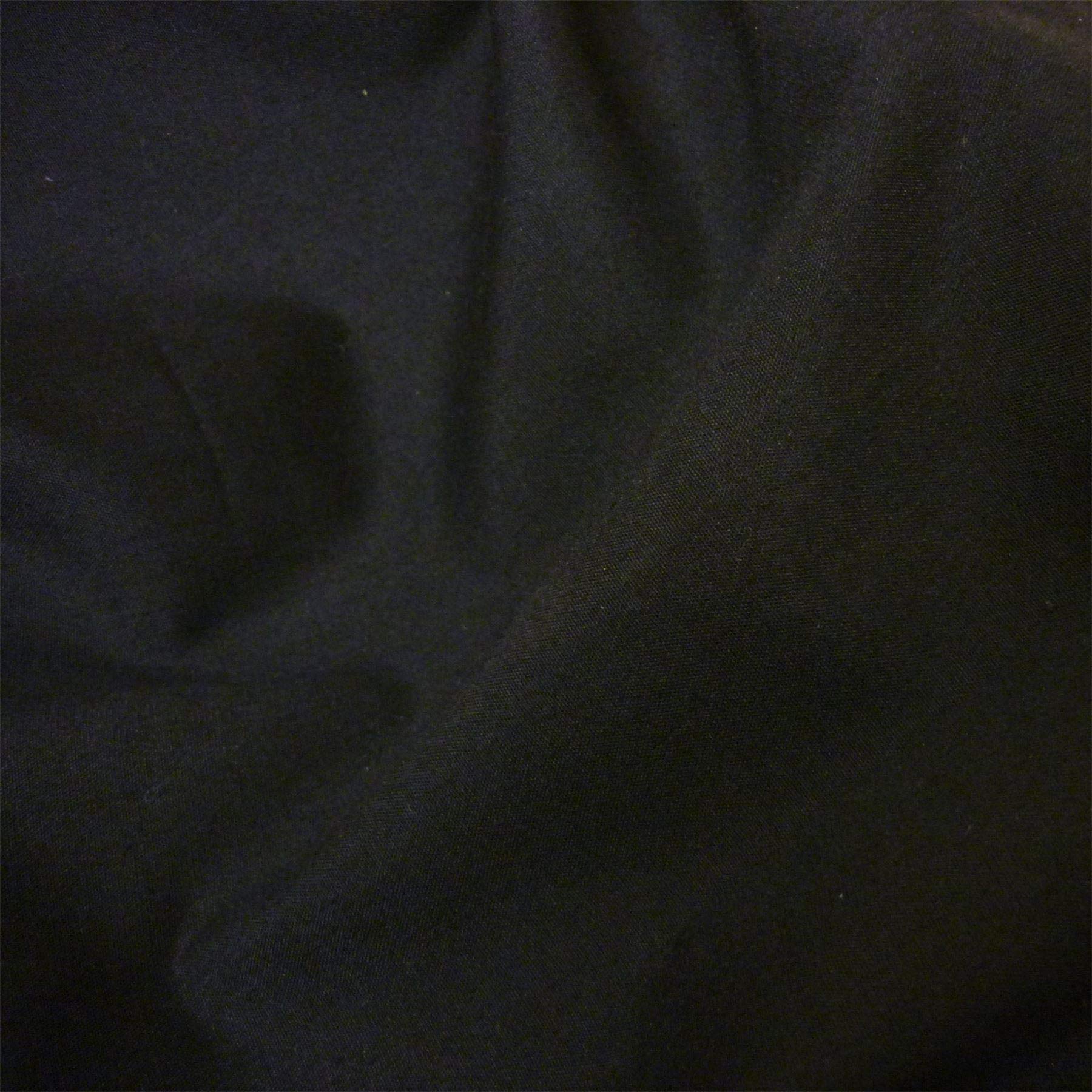 Nortex Mill Black Plain Dyed Poplin Quality Polycotton Fabric (Per Metre)