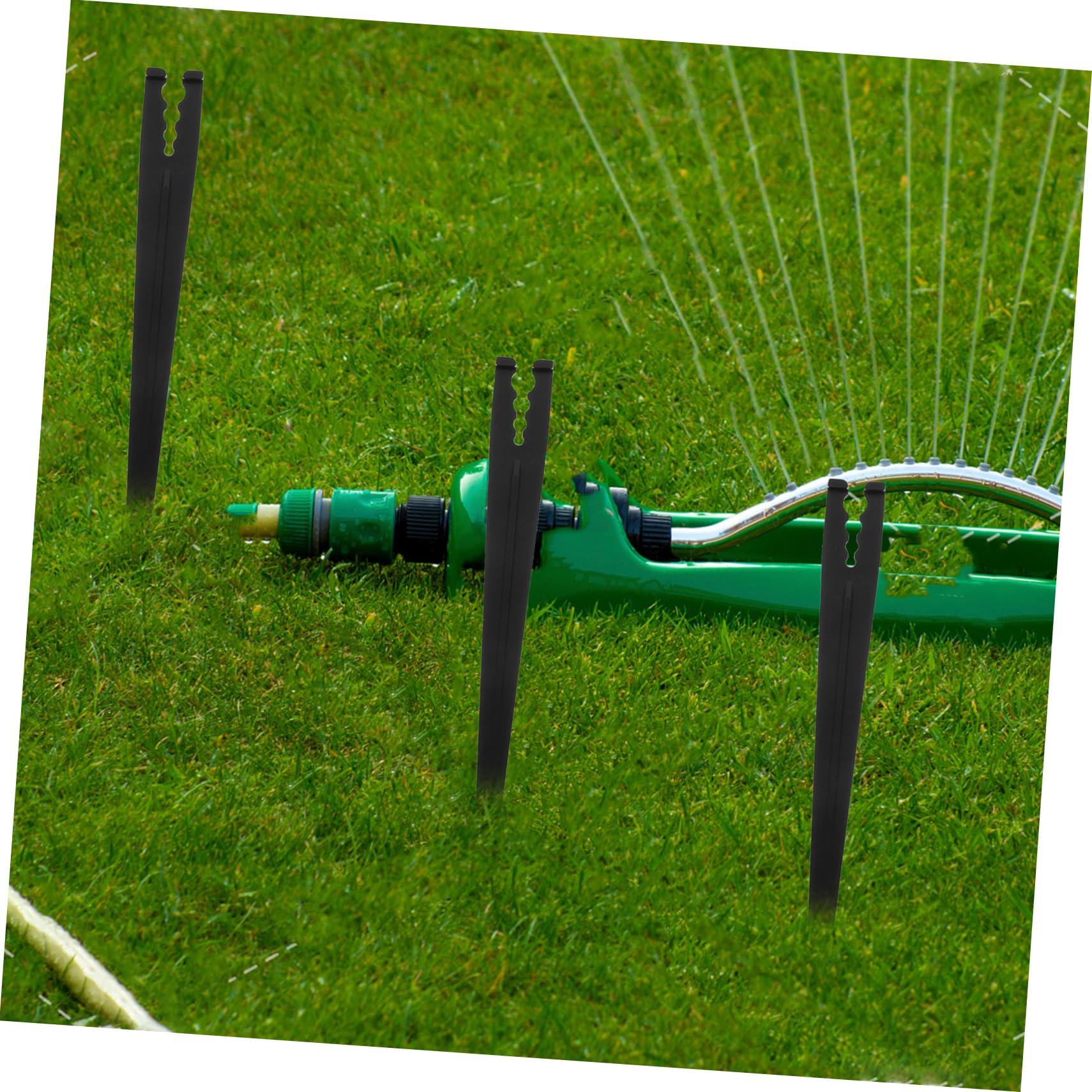 Happyyami 5 Juegos Apoyo Fuerza Drenar Poste De Riego Herramientas De Jardinería Manguera Retráctil Ampliable Estaca De Ancla De Riego Rociar Goteo Agua El Plastico Black 100 Uds * 5