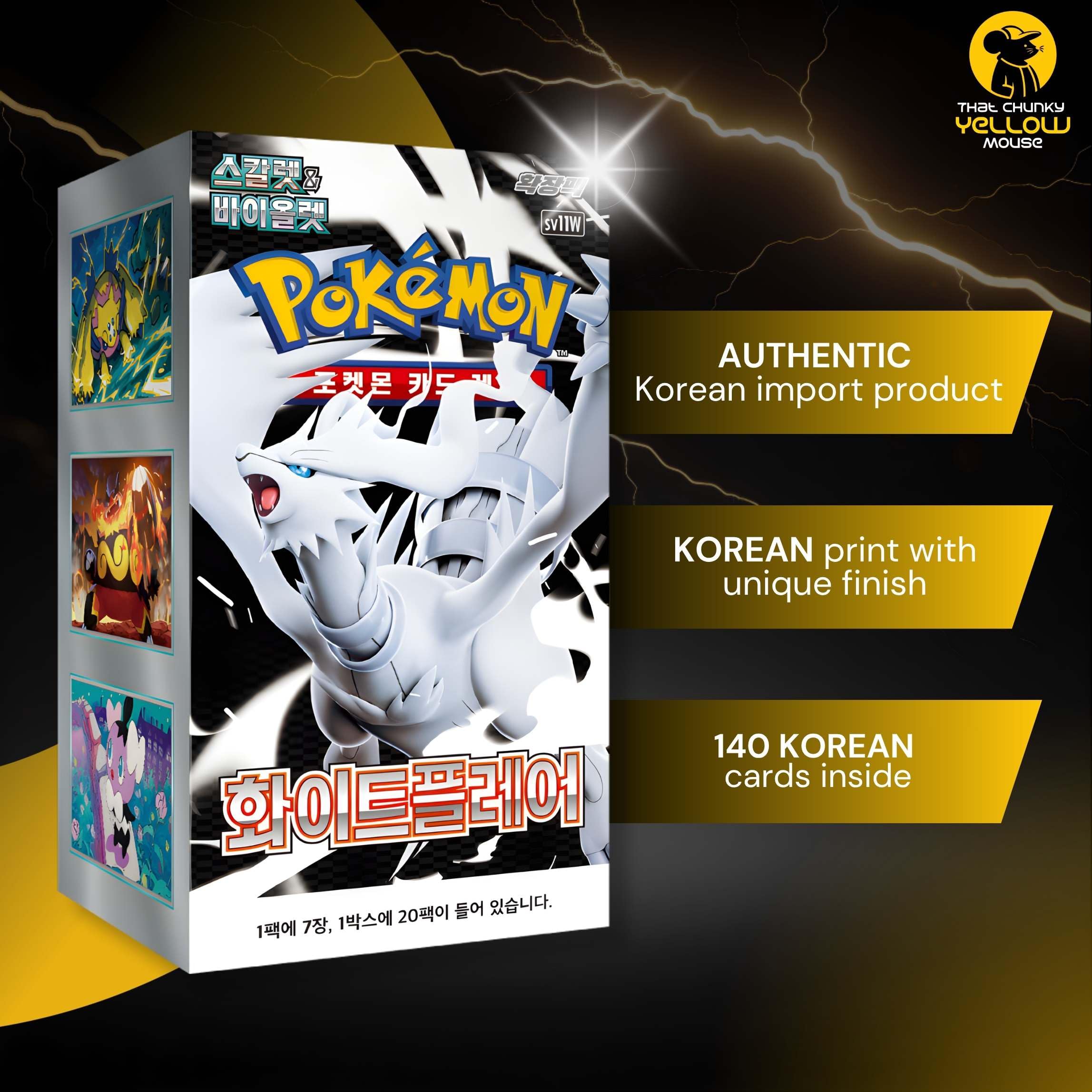Pokemon TCG Korean White Flare Booster Box 20 Pokemon Booster Packs | TCYM authentifiziert | Black Bolt White Flare Set SV11W