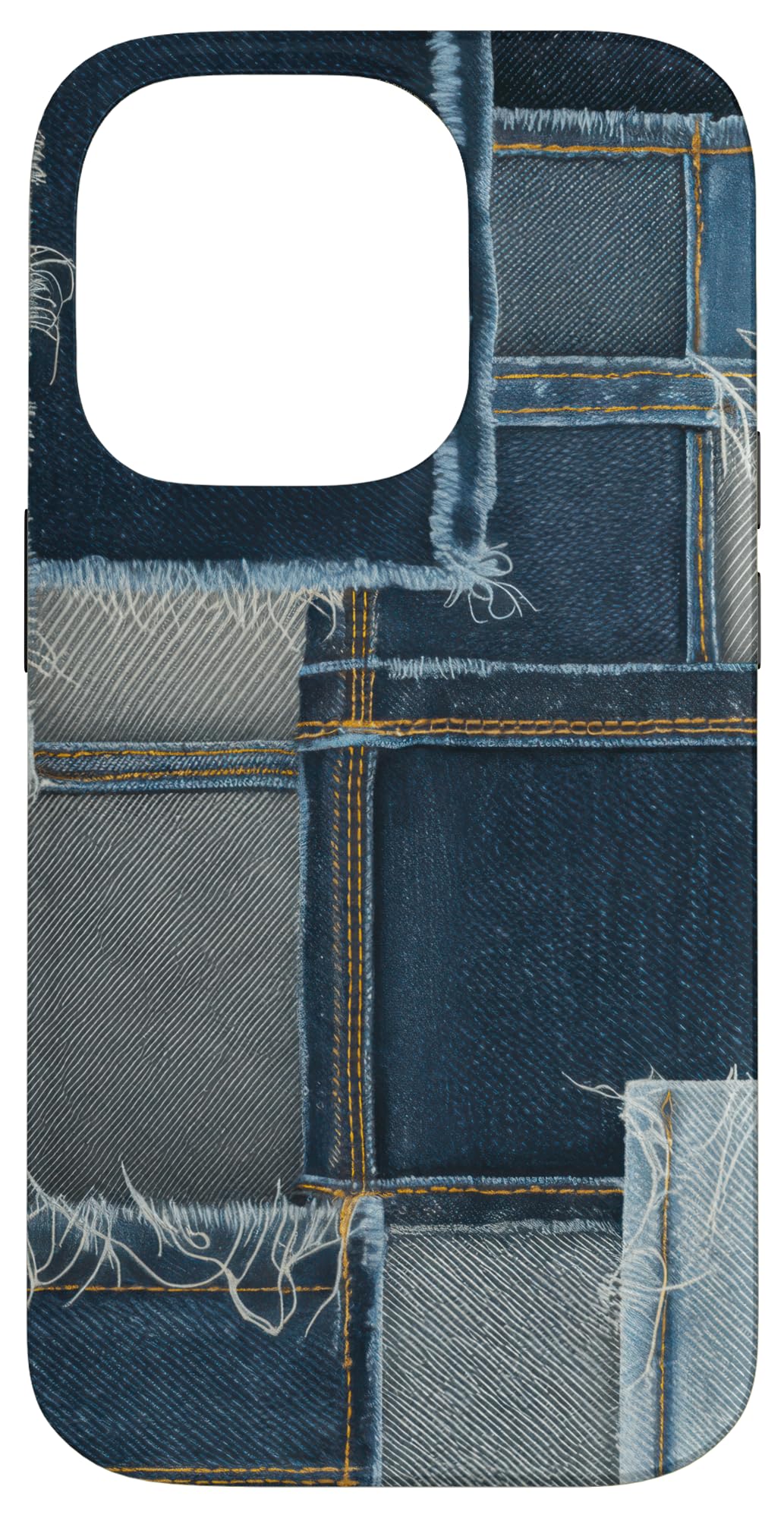 Jeans Denim Fans Patchwork Pattern Case for iPhone 14 Pro