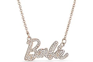 Barbie Crystal Script Logo Necklace (Rose Gold)