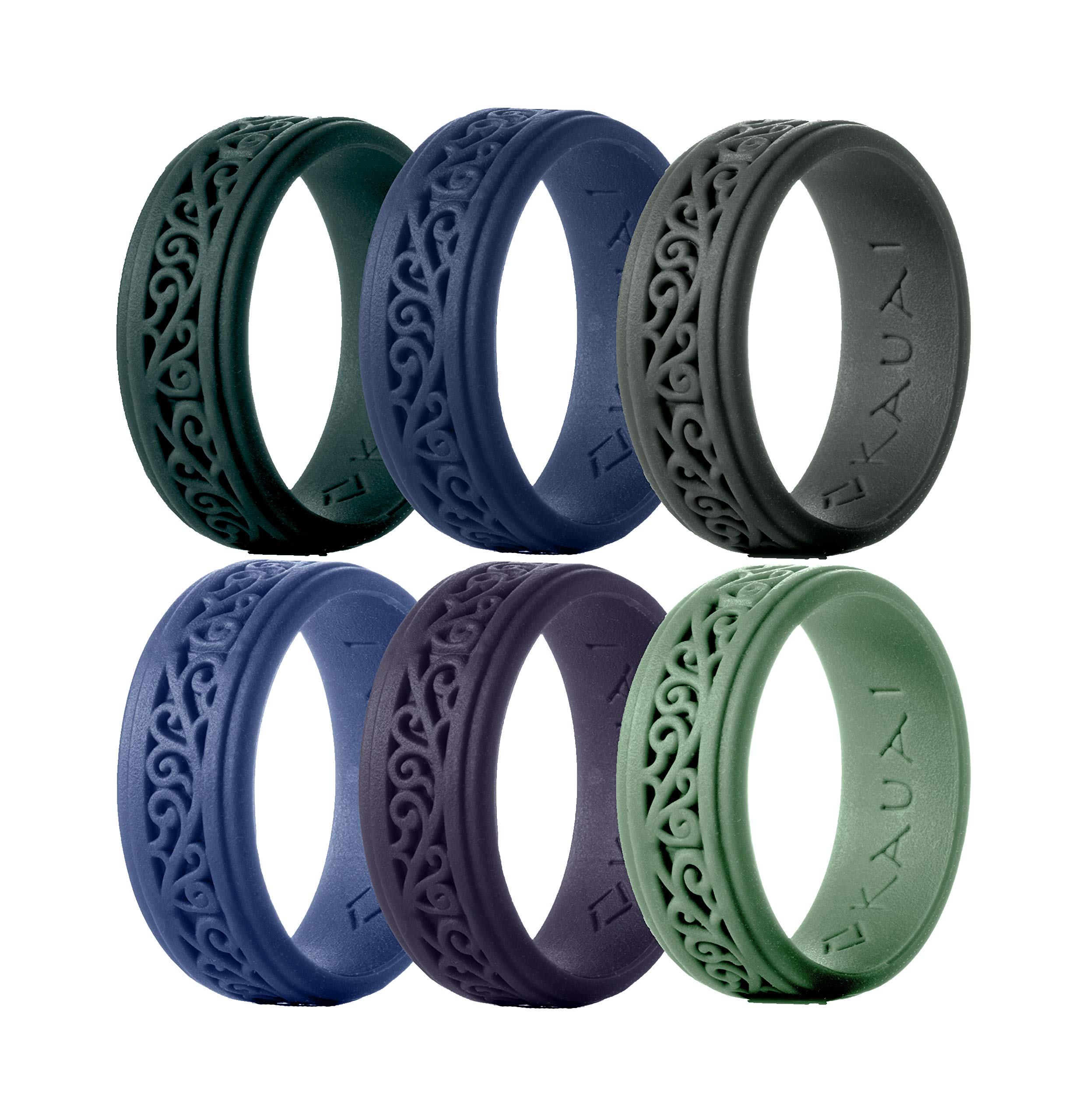 KAUAI Silicone Wedding Rings for Men. Elegant. Timeless. Leading Brand for Comfort & Design in Mens Bands. Active Crossfit Workout Gym Band. Classic Unisex Couples Ring