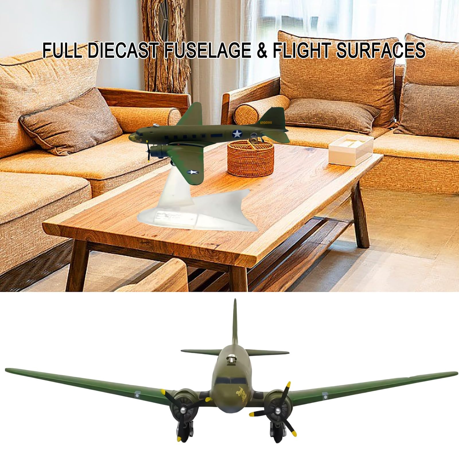 Modello aereo trasporto militare 1:200 C-53 pressofuso ad alta precisione con espositore accurato for collezionisti adulti, perfetto for decorazione domestica, esposizione ufficio, regali