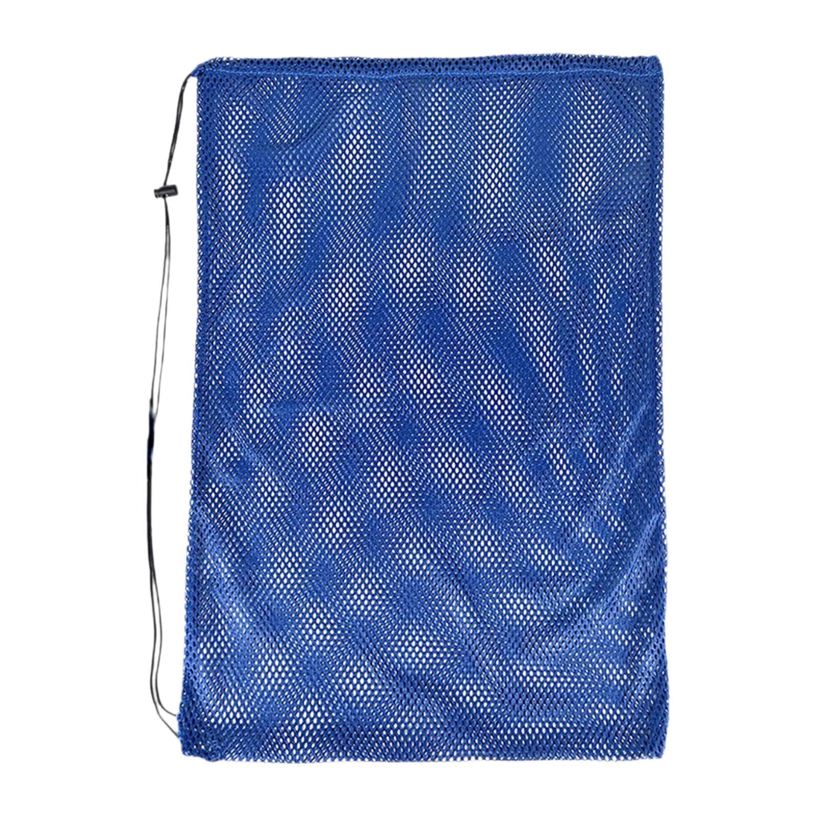 Vaveren Swimming Equipment Bag Mesh Swim Bag Stylish Organizer Storage Mesh Drawstring Backpack Beach Backpack for Athletic Gym Beach, blue