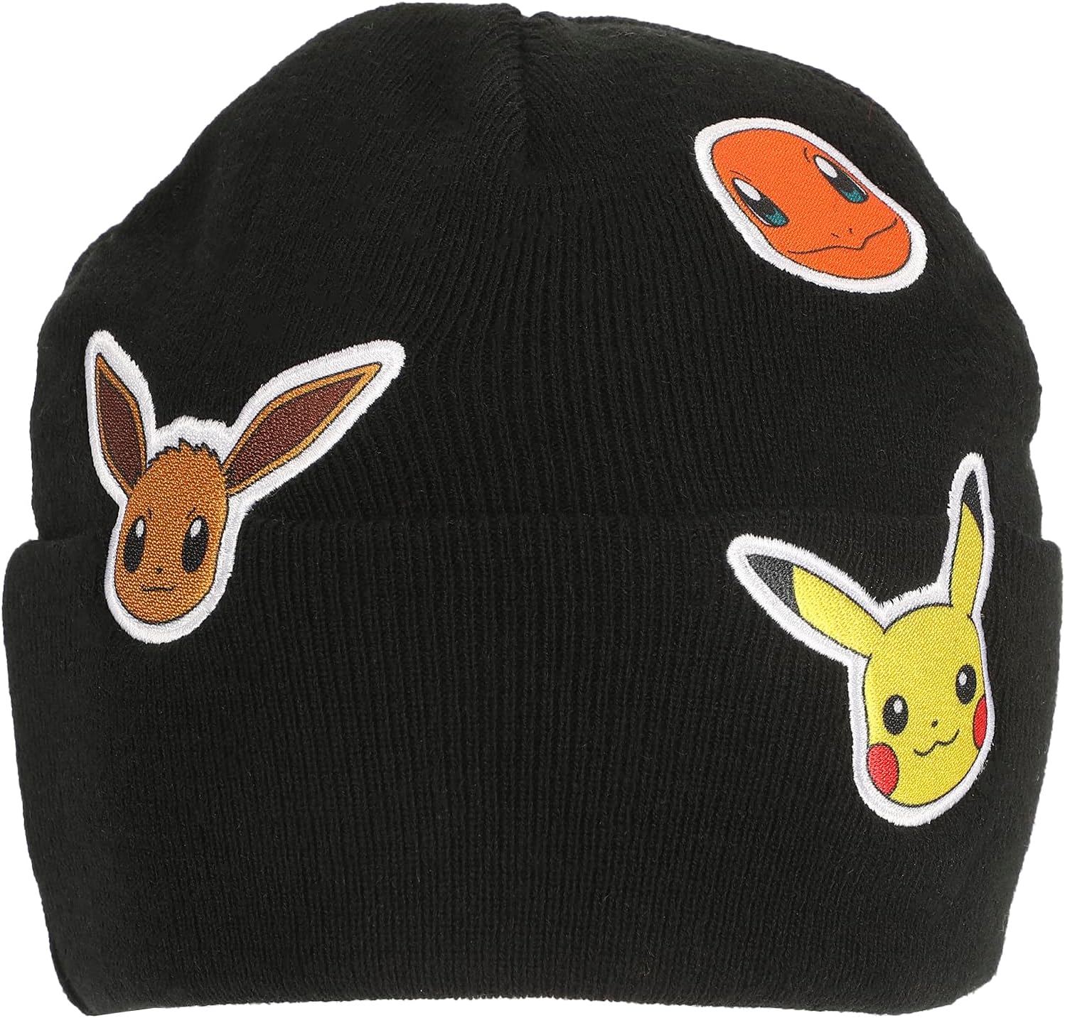 Pokémon Printed Character Patches Black Cuff Beanie - Image 6