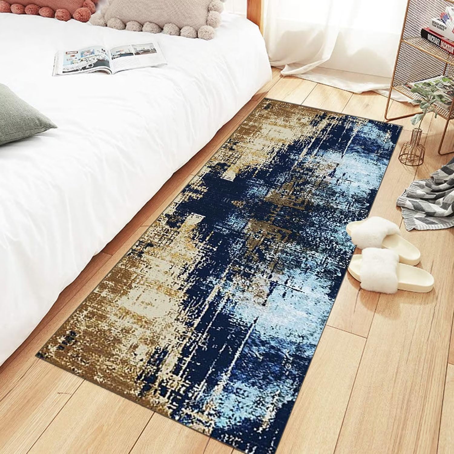 Flurteppich Läufer 80x400 Cm – 3D Braun, Rutschfeste Unterseite, Aus Polyester, Für Küche, Flur, Schlafzimmer, Wohnzimmer