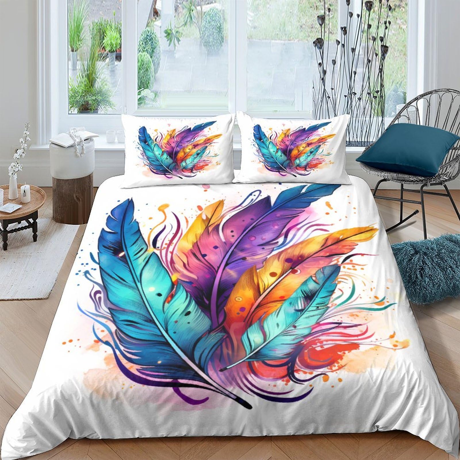 Parure de lit 220x240 cm en microfibre avec housse de couette 3D et taies ArtAnimal