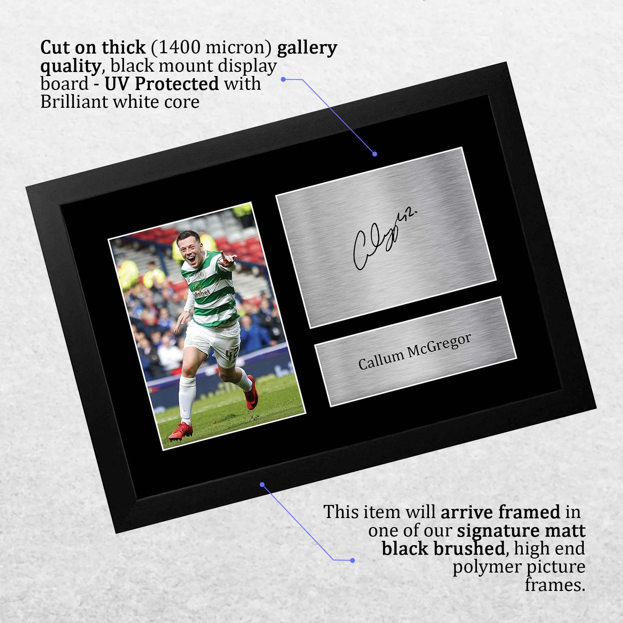 HWC Trading FR A4 James Forrest Celtic Autogramm Foto – Gerahmtes, Signiertes Fußball-Fanartikel Geschenk Für Anhänger