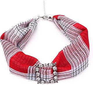 Collana Sciarpa Donna Gioielli Chiffon Collane con Ciondolo Sciarpa