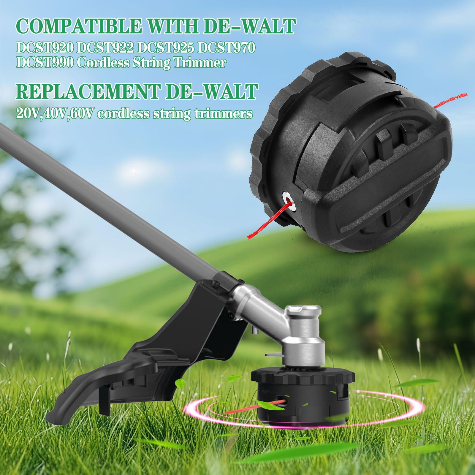 DWO1DT995 - Testina di ricambio per decespugliatore senza fili, compatibile con Dewalt DCST920 DCST922 DCST970 DCST990 DCST925 (3 pezzi)