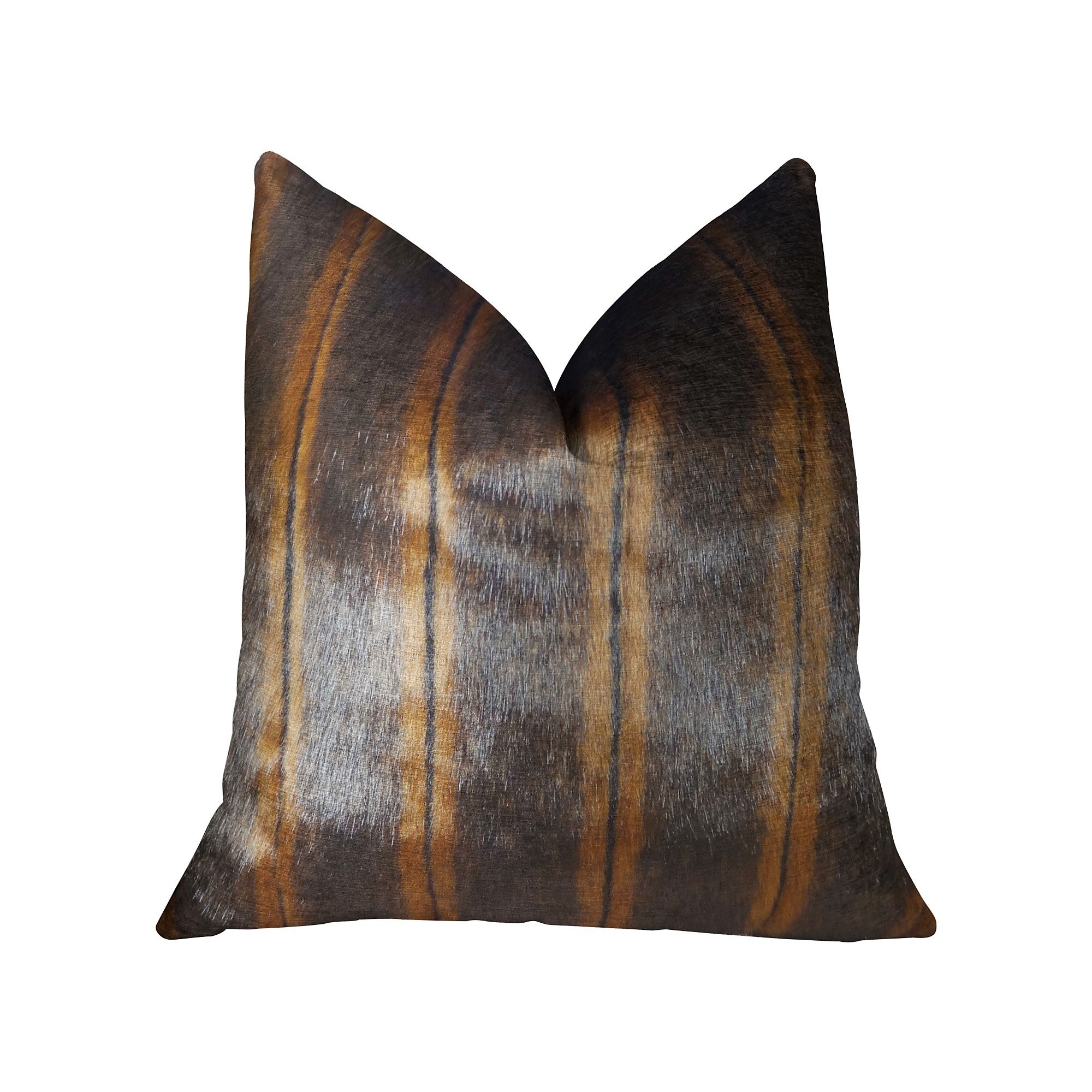Plutus Brands Plutus Lavish Mink Light and Dark Brown Handmade Luxury Pillow 26 x 26