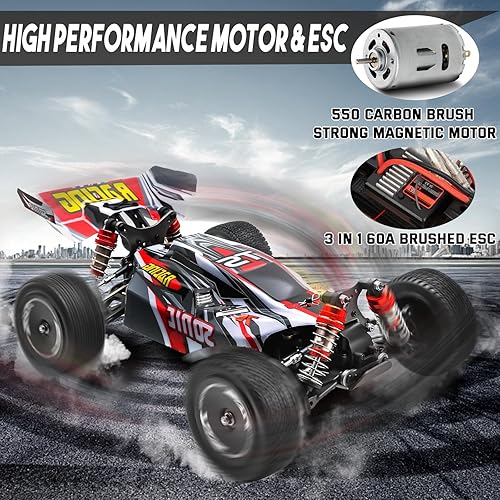 Miniatura 4 de 2 unidades LFOLUSU 114 Fast RC Cars para adultos, Max 60KMH Hobby Electric RC Trucks Hobby Auto Control Remoto 4X4 Todo Terreno Off-Road Racing