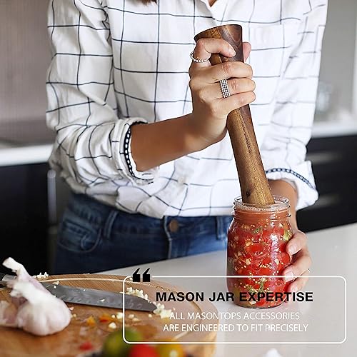 Miniatura 6 de Masontops Pickle Packer Vegetable Tamper & Pickle Pebble Glass Weight Fermentation Tool Set - Regular Mouth Canning Kits