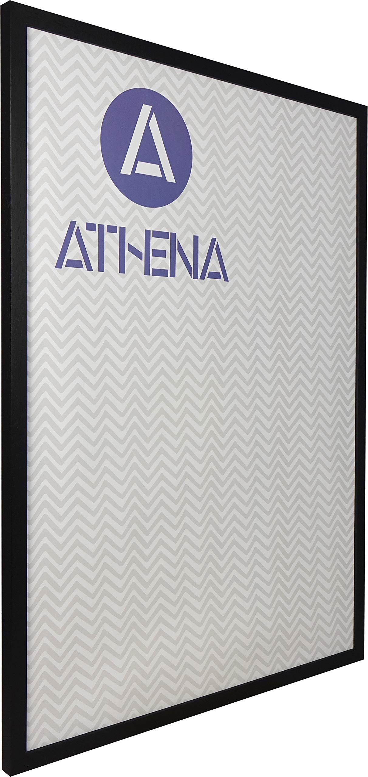 Athena Black Woodgrain Thin Block Premium Wood Picture Frame 36" X 24" - 36 X 24 Frame - Photo Frame - 36X24 Frame With Clear Styrene Sheet & Wall Mounted Hook – 24 X 36 Inches