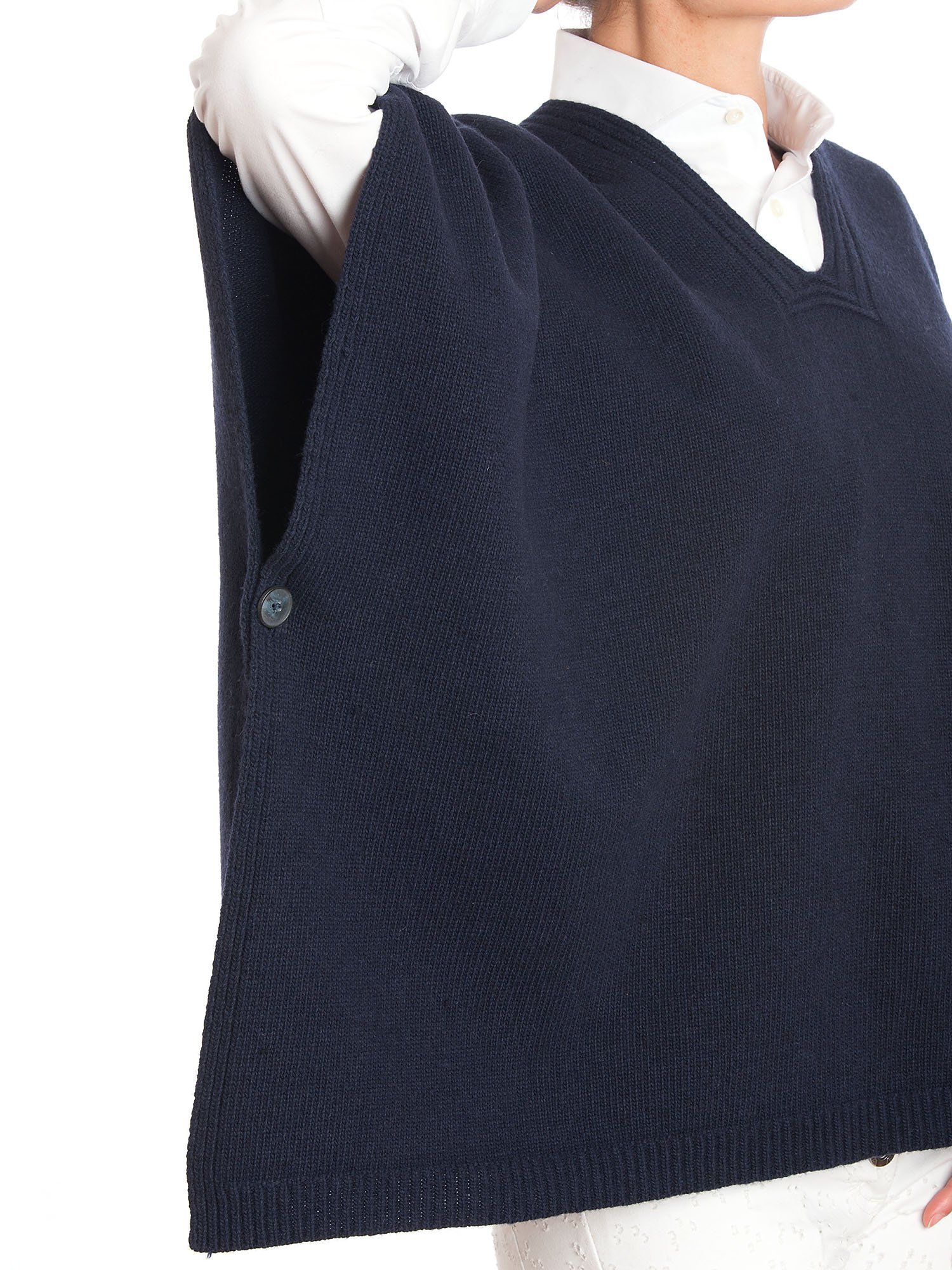 DALLE PIANE CASHMERE - Poncho due bottoni in misto cashmere - Donna