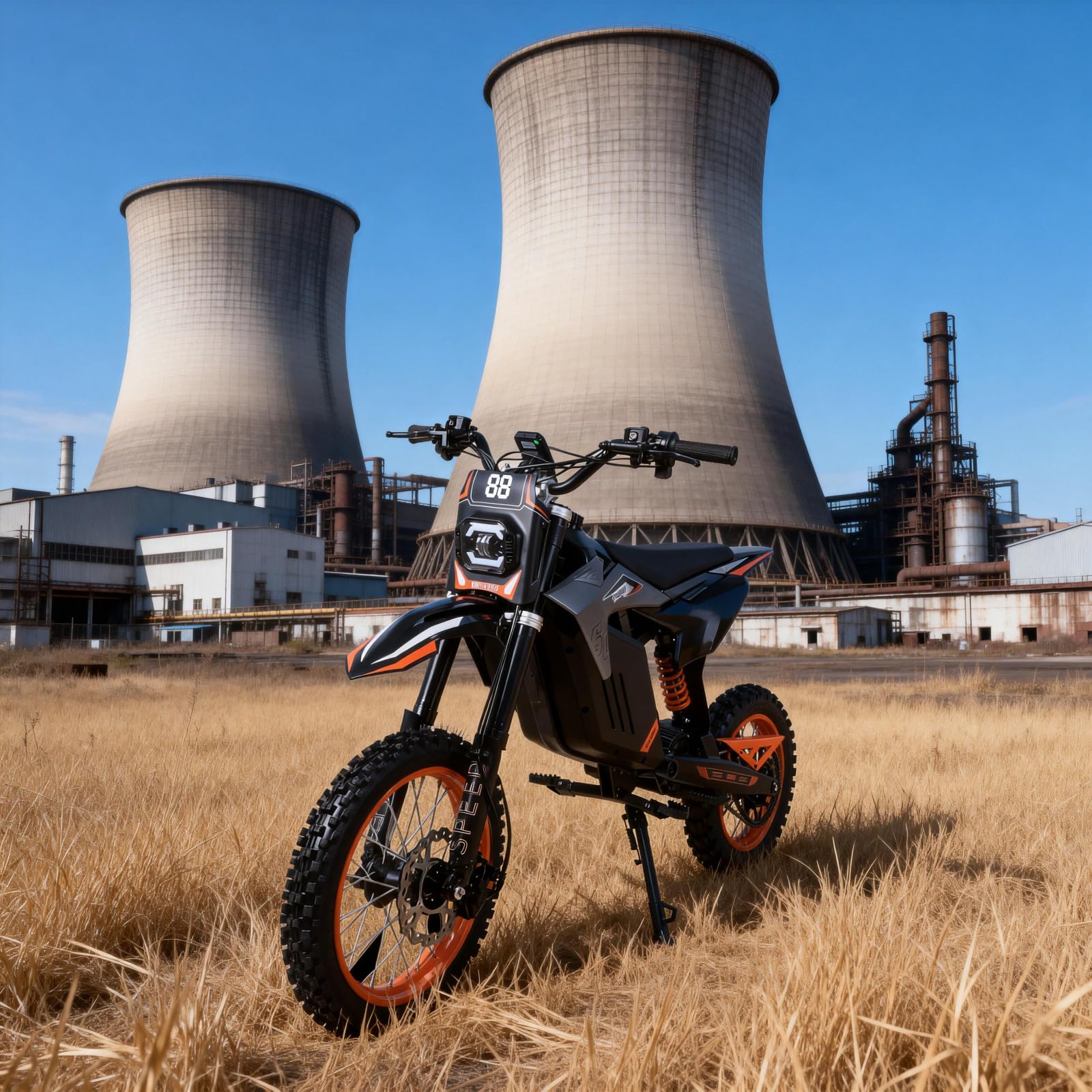 HWWH D5 E-Motocross Elektro Motorrad 48V 30Ah Akku, kraftvoller Motor, 14/12 Zoll Offroad-Reifen, Dual-Hydraulikbremse, Federung – 50km Reichweite – Nur für Privatgelände
