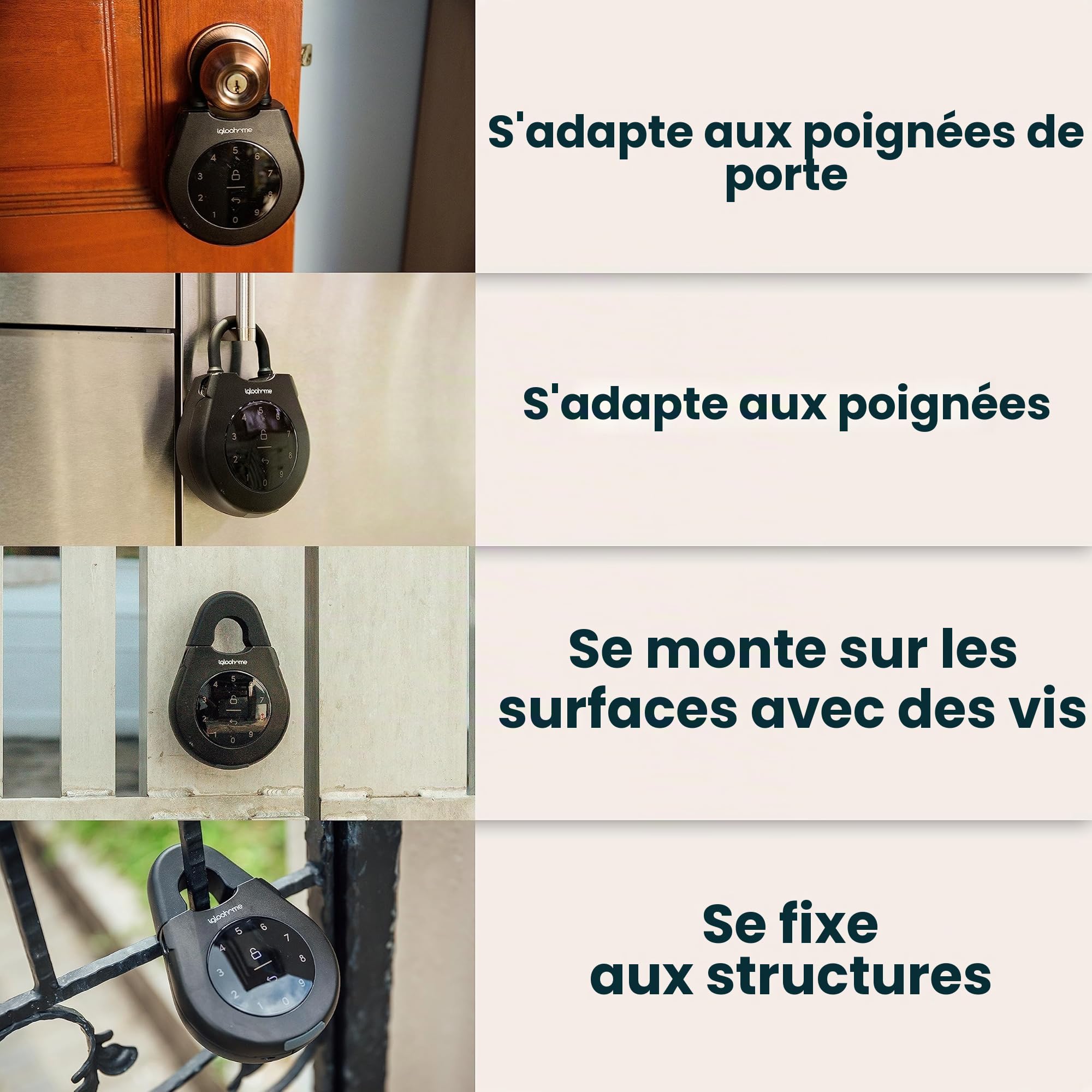 igloohome Smart Keybox 3 Boîte à Clés Connectée – Grand Coffre à Clés Intelligent avec Synchronisation Airbnb (iOS/Android) - Générez à Distance des Codes Bluetooth et des Codes PIN sans Internet