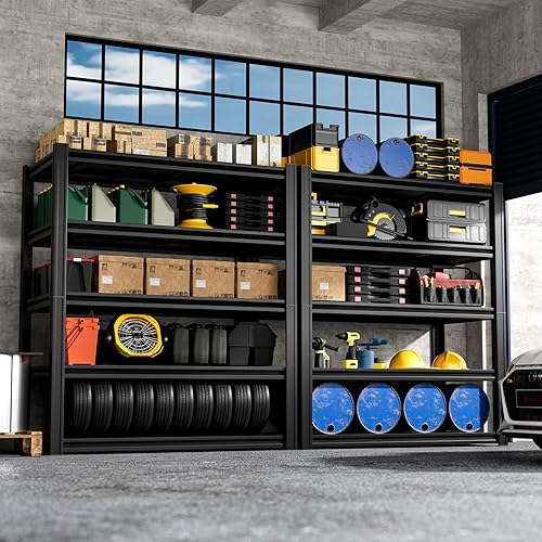 Miniatura 6 de Estantes de almacenamiento de garaje de 5 niveles, 40 pulgadas de profundidad x 20 pulgadas de ancho x 72 pulgadas de alto, estantes de