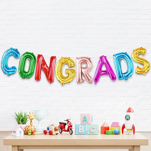 Miniatura 8 de KatchOn, Cartel de globos de felicitación de graduación de 16 pulgadas, pancarta de globos de felicitaciones para decoraciones de fiesta de