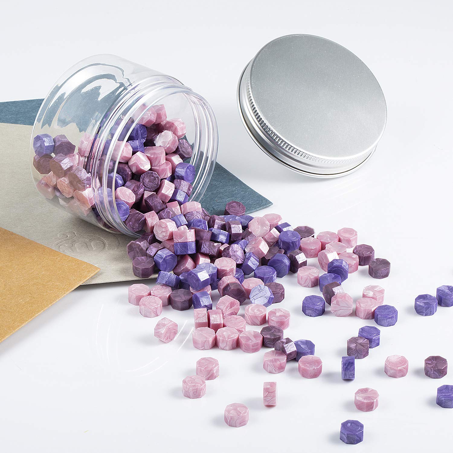 Mceal 200 Pieces Sealing Wax Beads Purple Mix Three Colors, LavanderPurple, Violets, PearlPink - Image 3