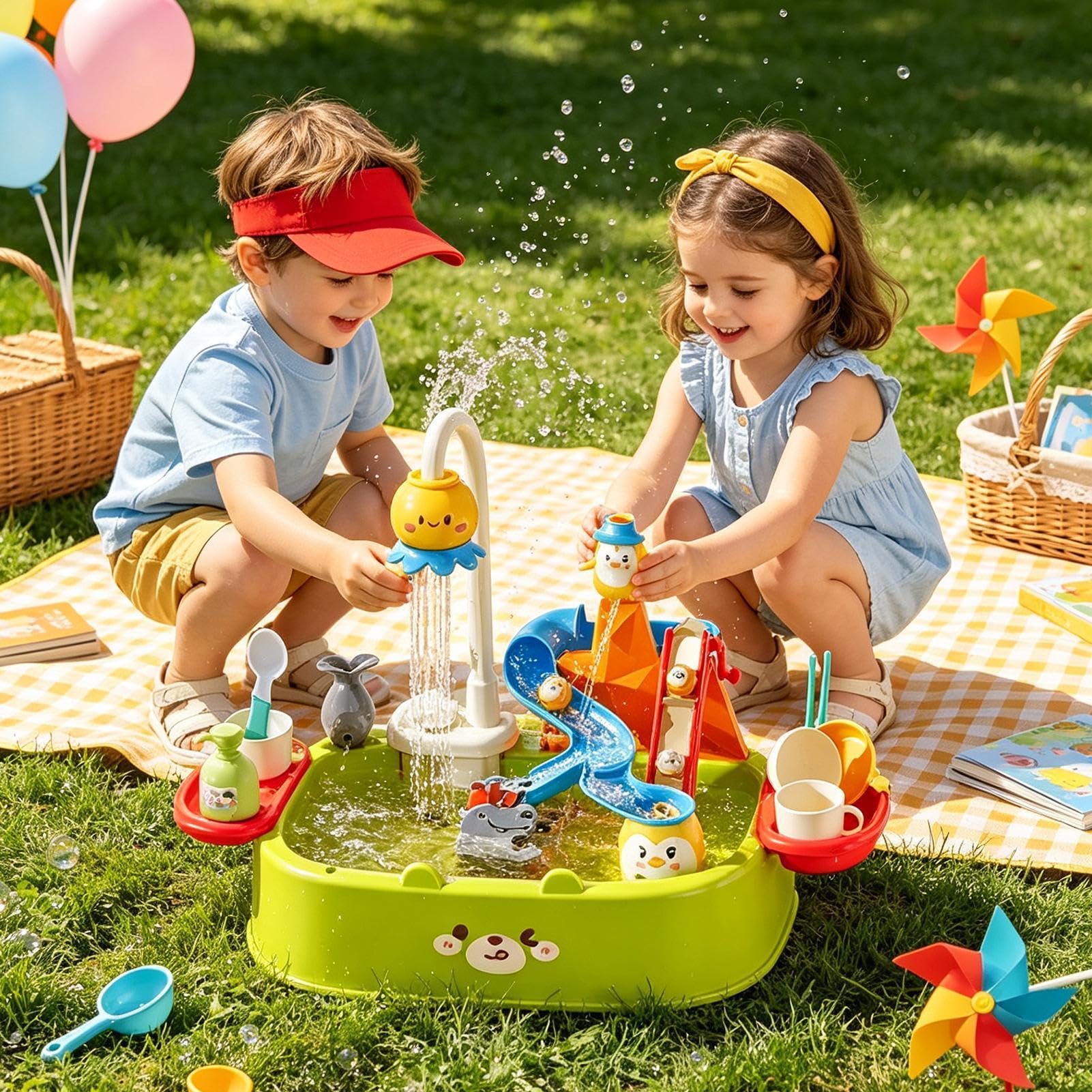 Zabawkowy zlewozmywak kuchenny dla dzieci Gra w odgrywanie zmywarki do | Wodny Zlew Zabawkowy do sali lekcyjnej i przedszkola, na stół i przyjęcie urodzinowe, w mieszkaniu, w domu