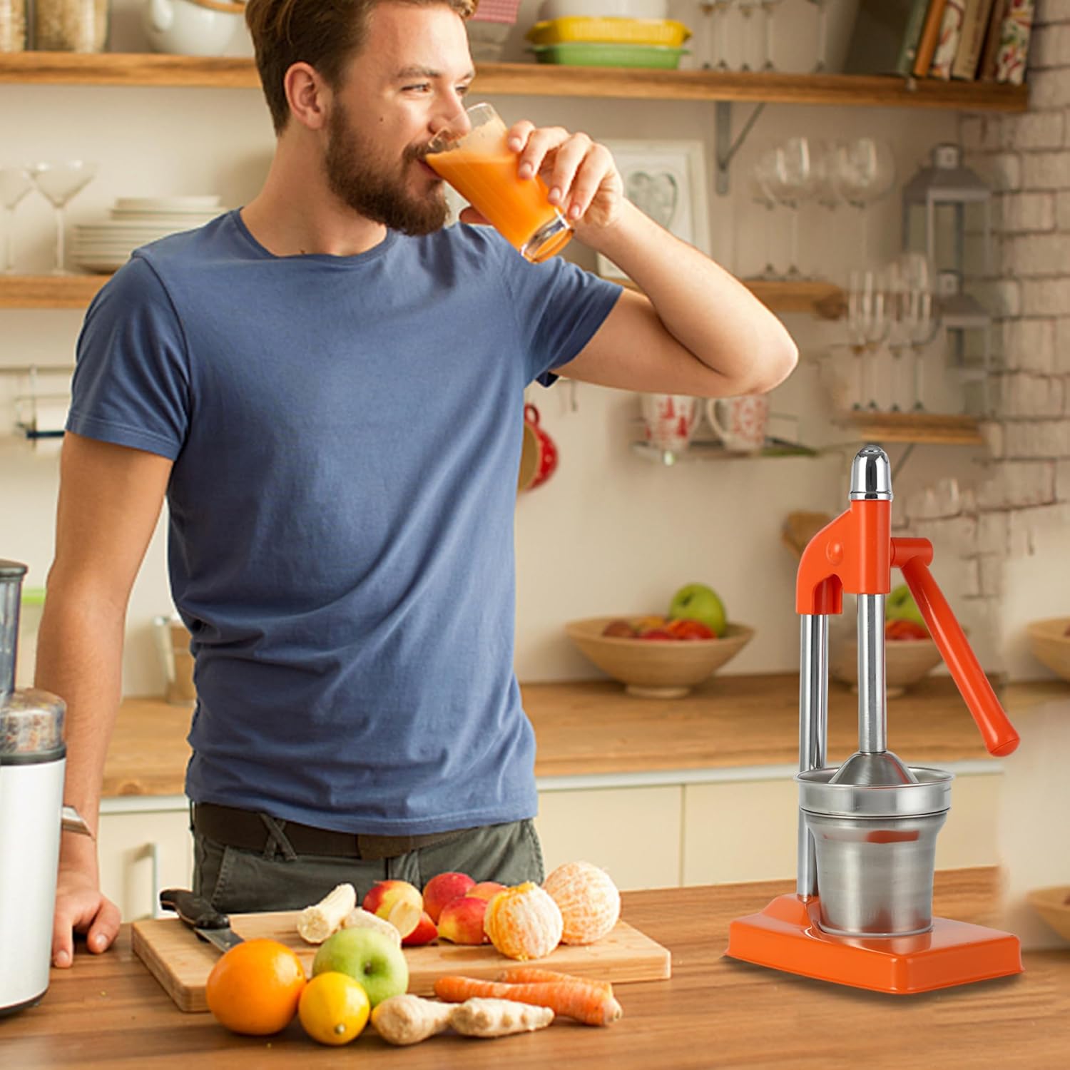 Juicer Hand Press Stainless Steel Manual Juicers Effortless Fruit Squeezer for Oranges, Citrus, Lemon More Hand Juicer Press