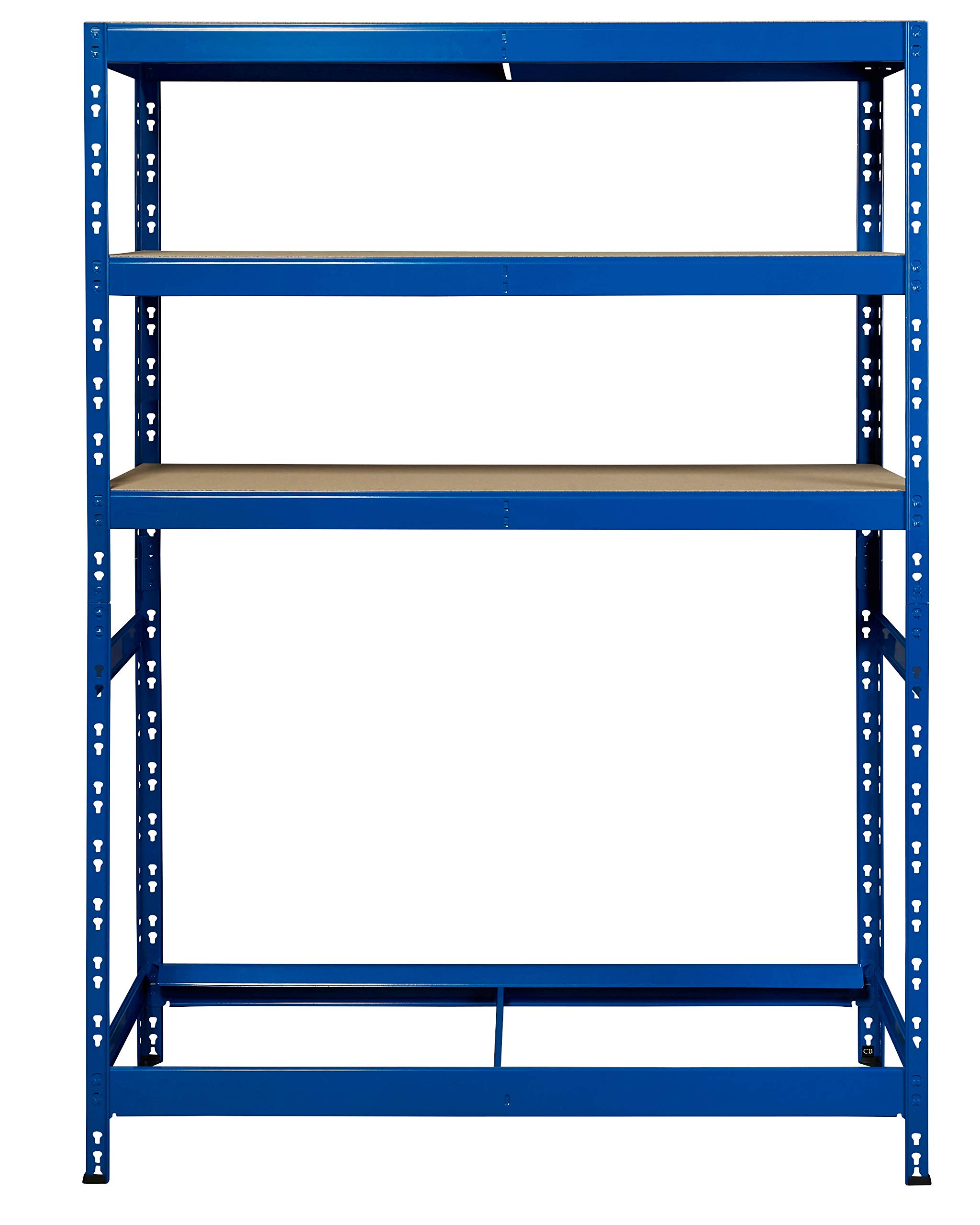 Schwerlastregal als Reifenregal | für 8 Reifen ✓ 110 cm breit | blau ✓ Werkstattregal Reifenständer Garagenregal (1, 1 Reifen Ebene + 3 Ablage Ebenen)