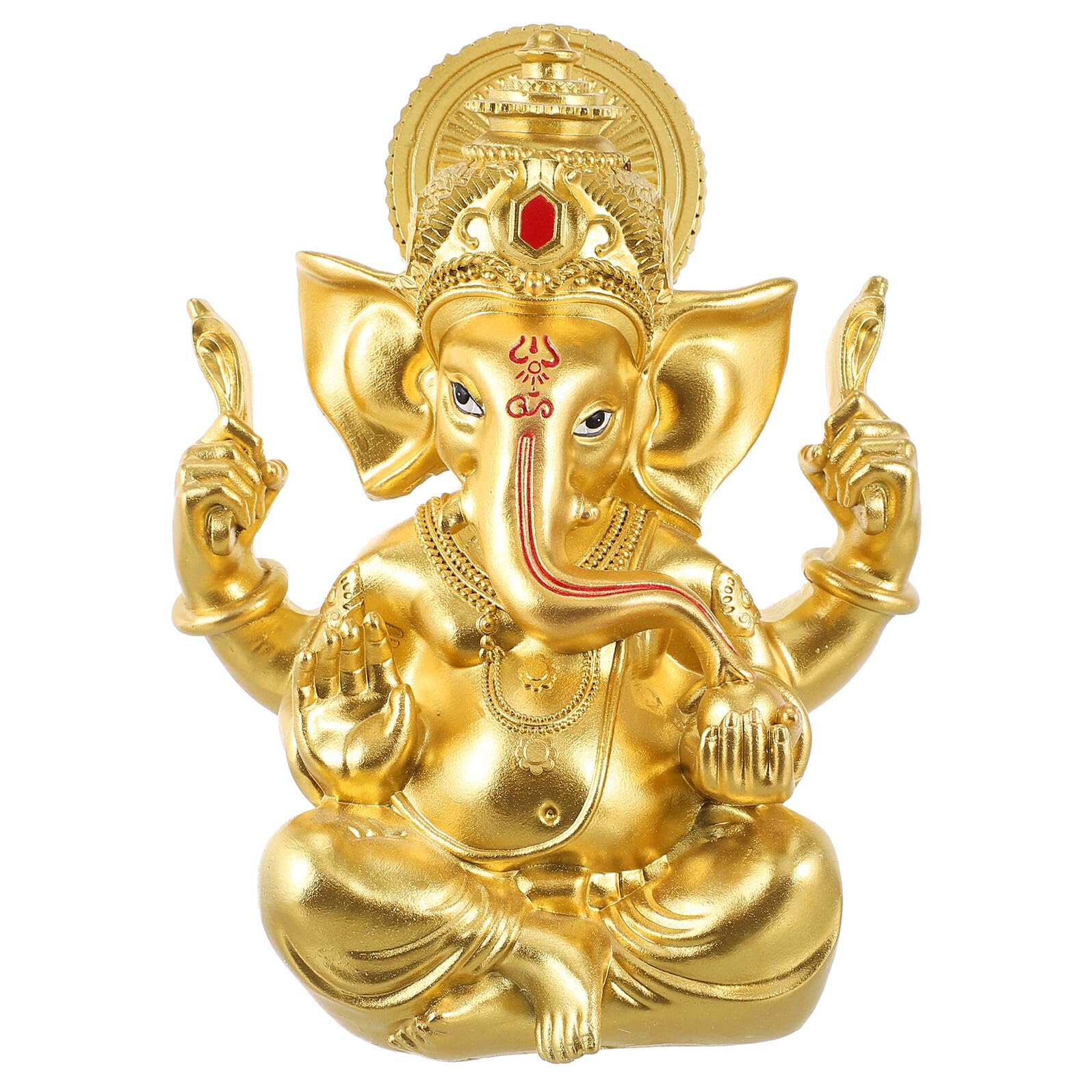 Estatua de Elefante Dorada de Resina, Figura Religiosa Decorativa