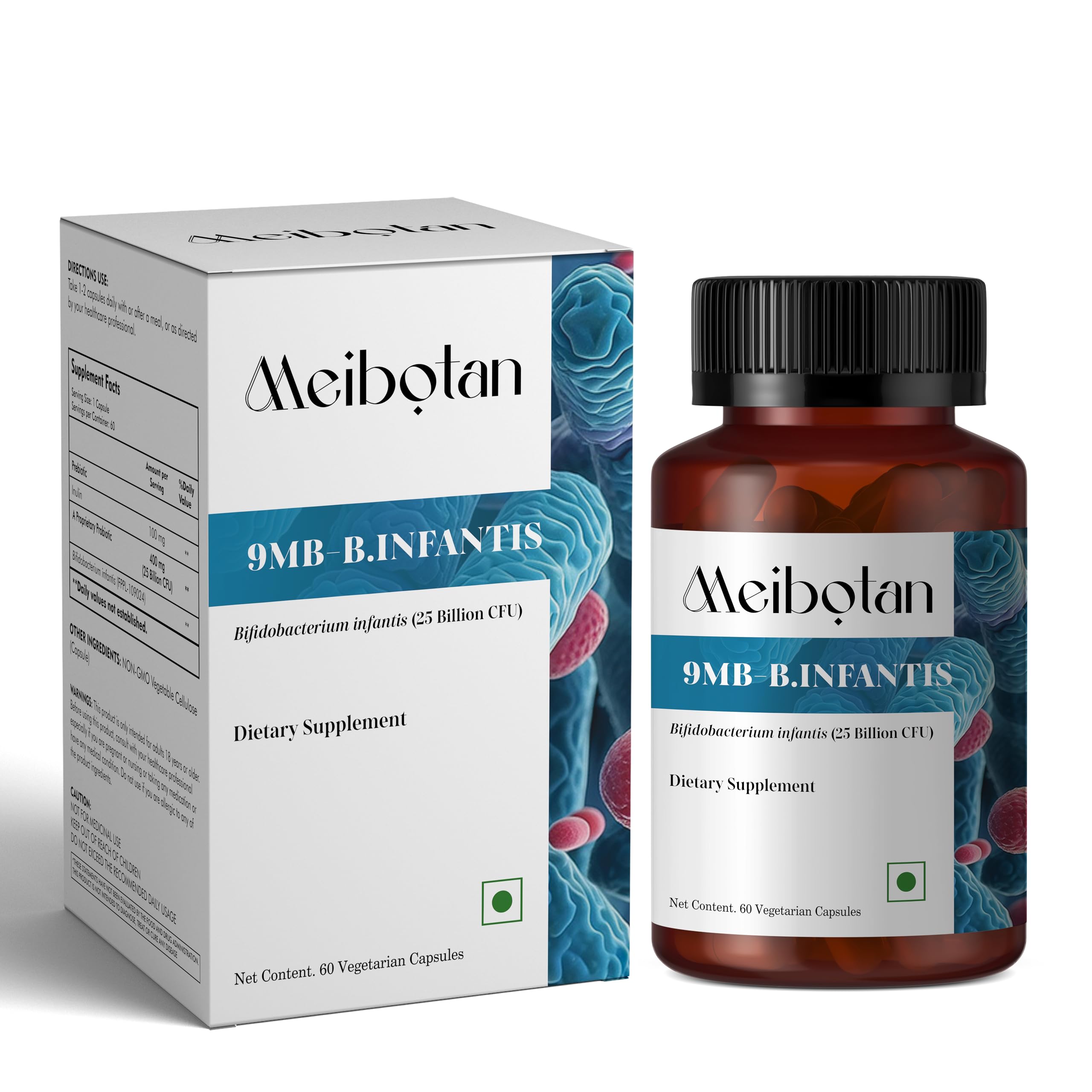 Meibotan Bifidobacterium Infantis 25 Billion Support Digestion & Immunity | For Both Men & Women- 60 Veg Capsules-image-22