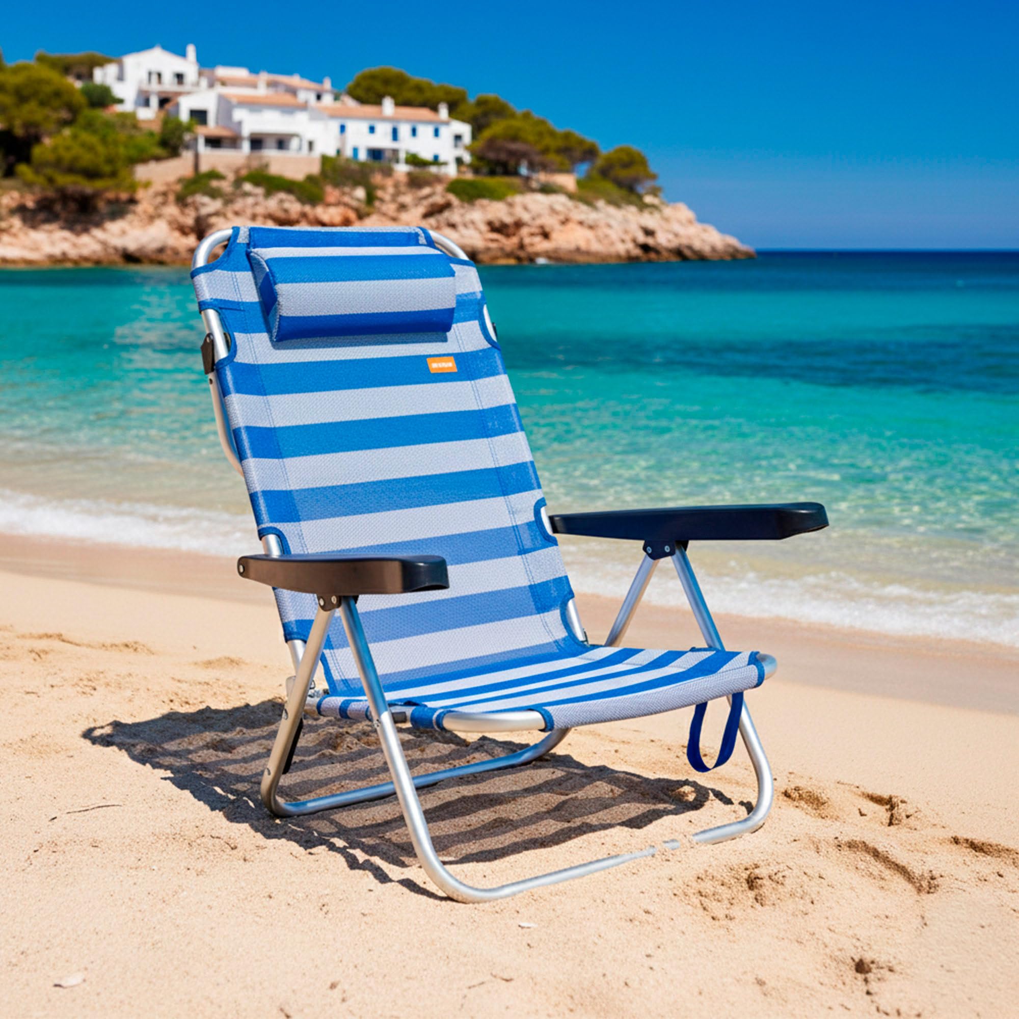 AKTIVE Lot de 2 chaises Pliantes Multipositions pour Plage, Jardin, terrasse ou Camping, 5 Positions différentes, Dimensions 48 x 46 x 84 cm, Hauteur 21 cm, renforcées avec poignée pour Le