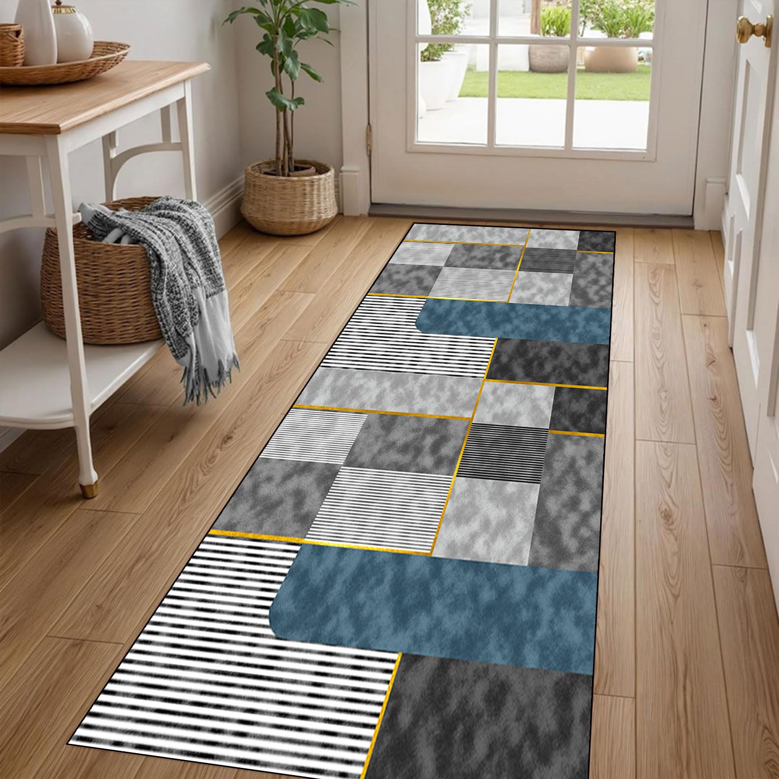 Alfombra de pasillo 100 x 170 cm moderna lavable antideslizante para entrada casa salon y cocina